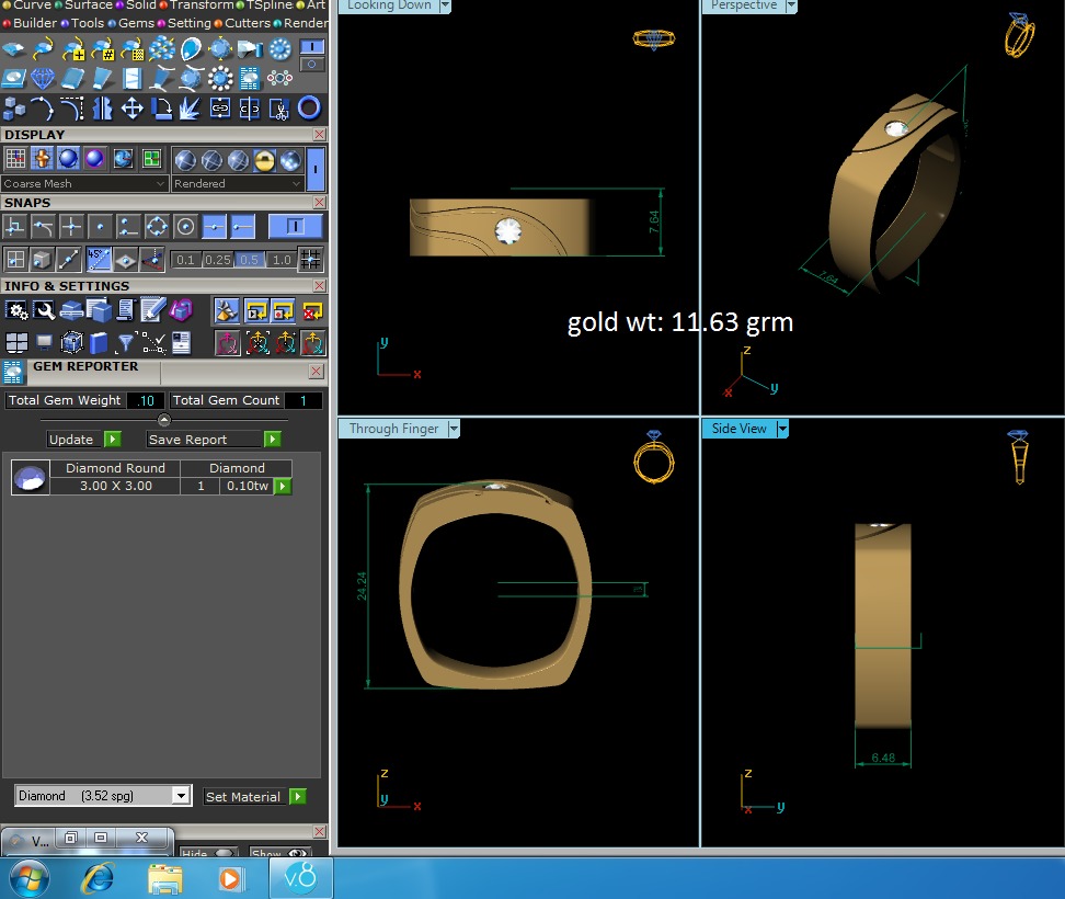 Diamond Ring 3D print model_3