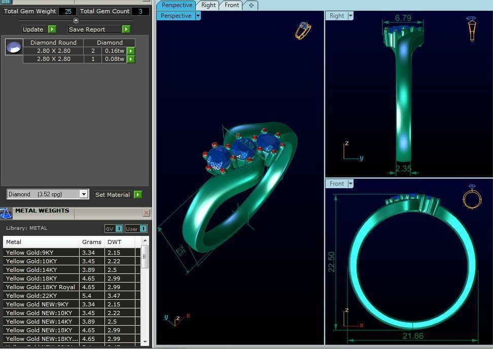Diamond Ring 3D print model_1