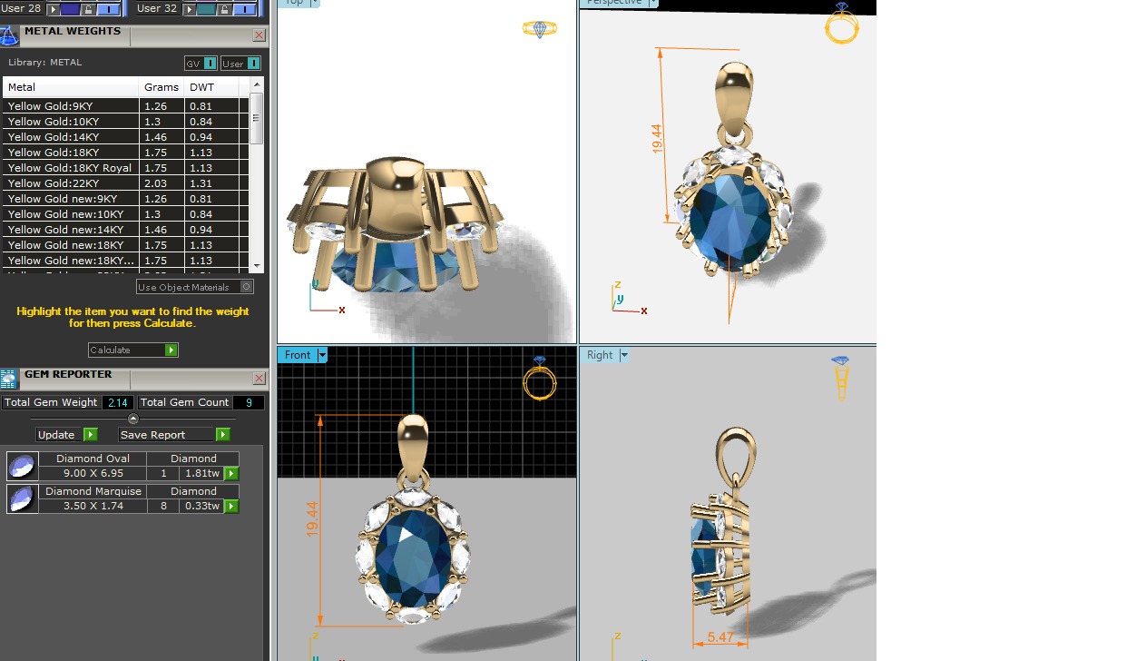Diamond Pendant 3D print model_3
