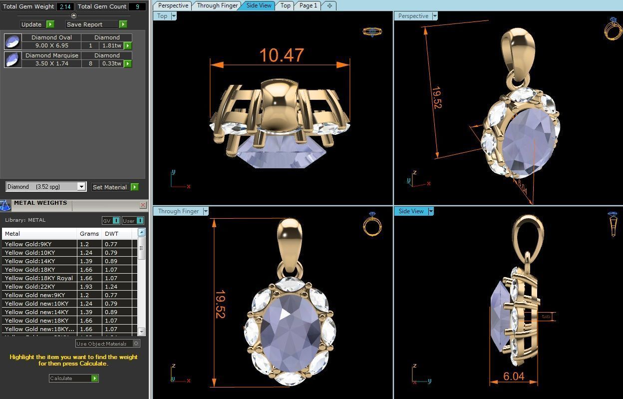 Diamond Pendant 3D print model_5