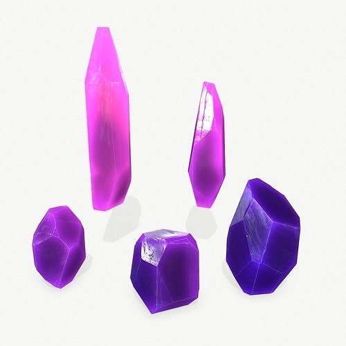 Crystal Set Low-poly 3D model