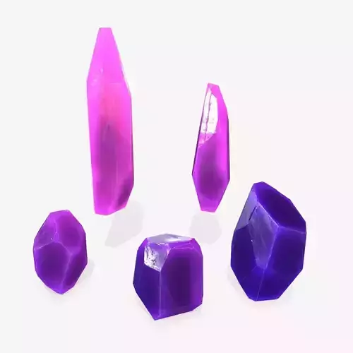 Crystal Set Low-poly 3D model