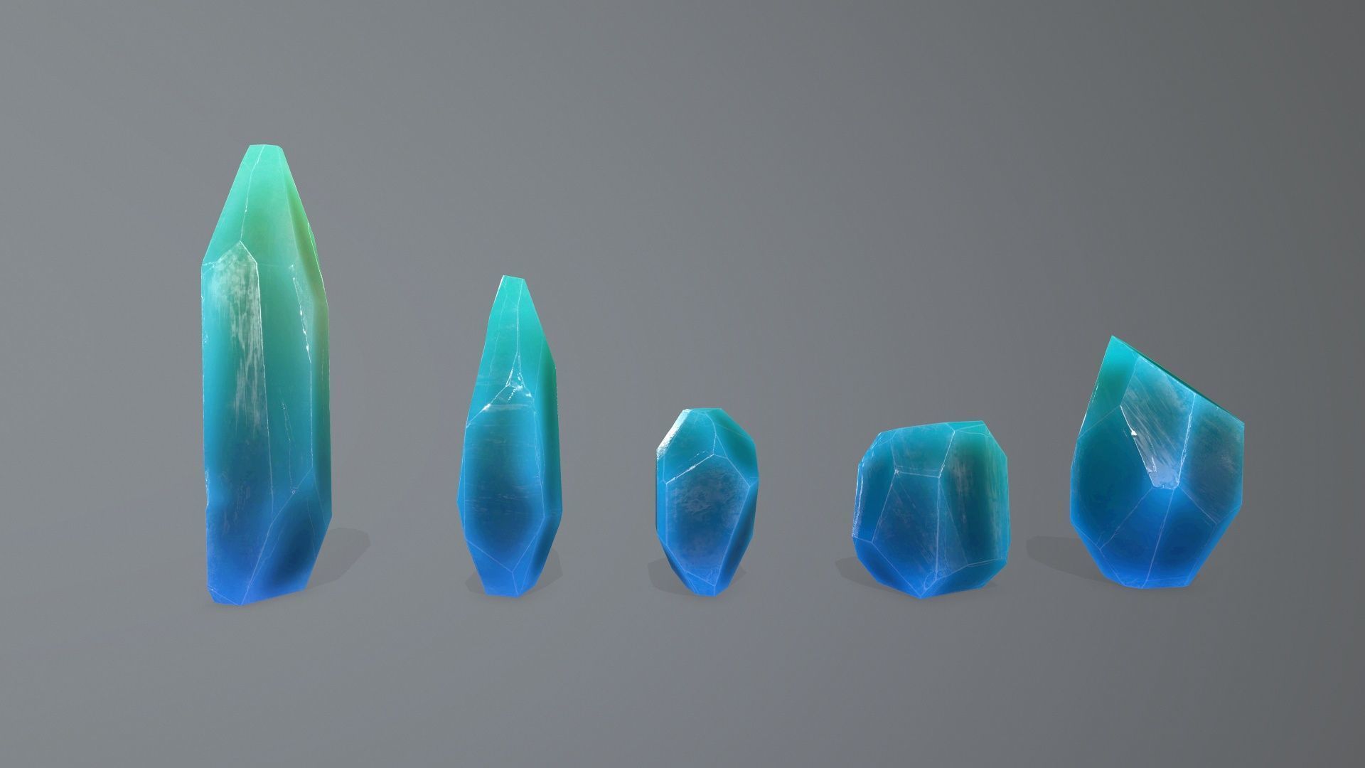 Crystal Set Low-poly 3D model_10