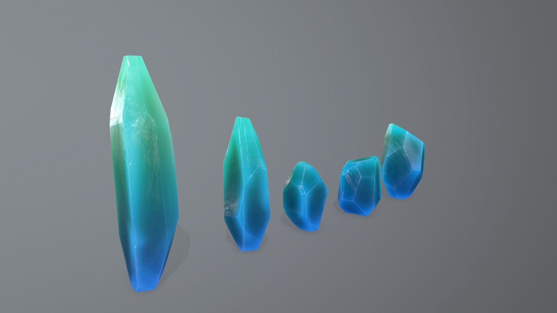 Crystal Set Low-poly 3D model_3