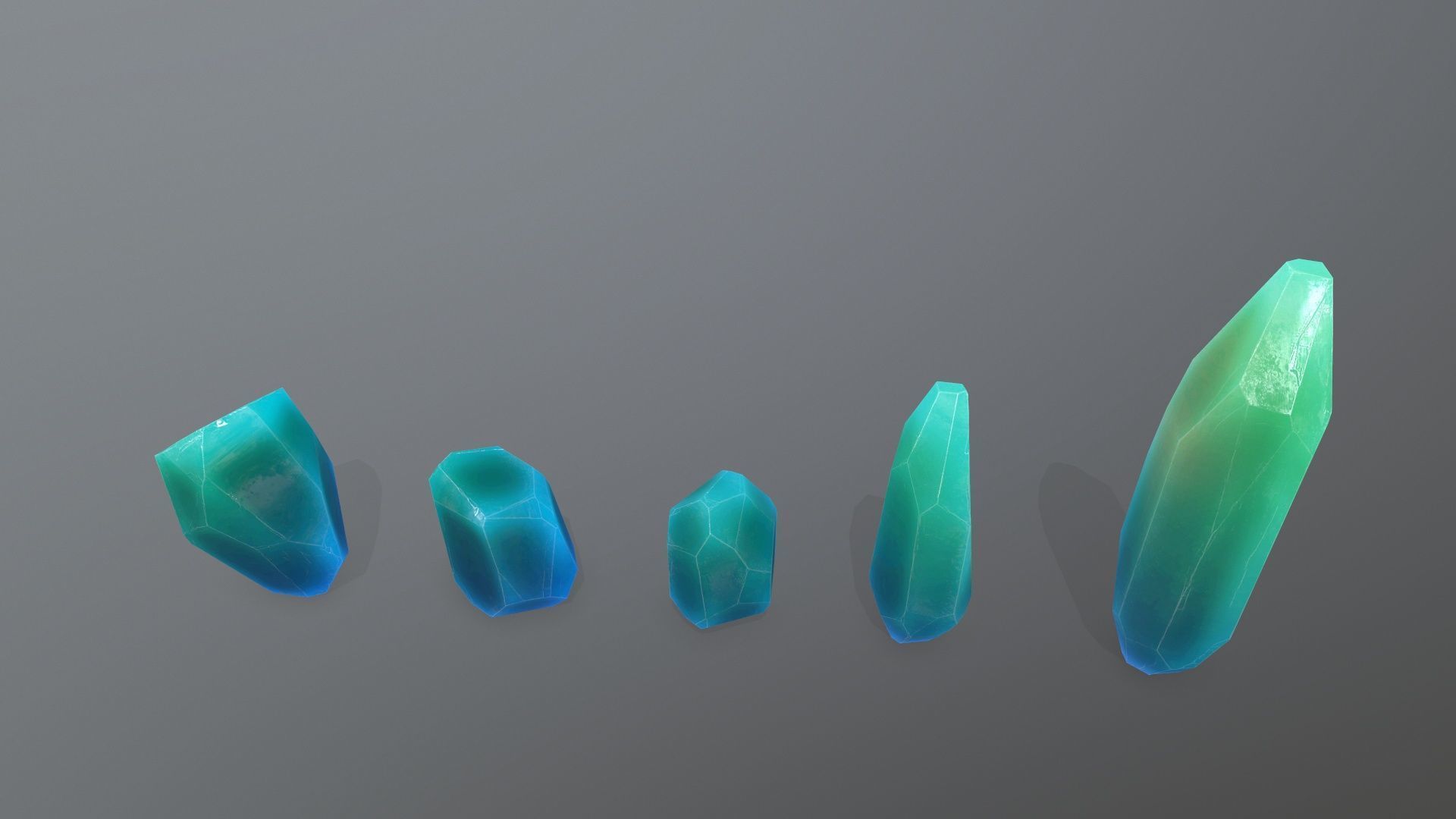 Crystal Set Low-poly 3D model_8