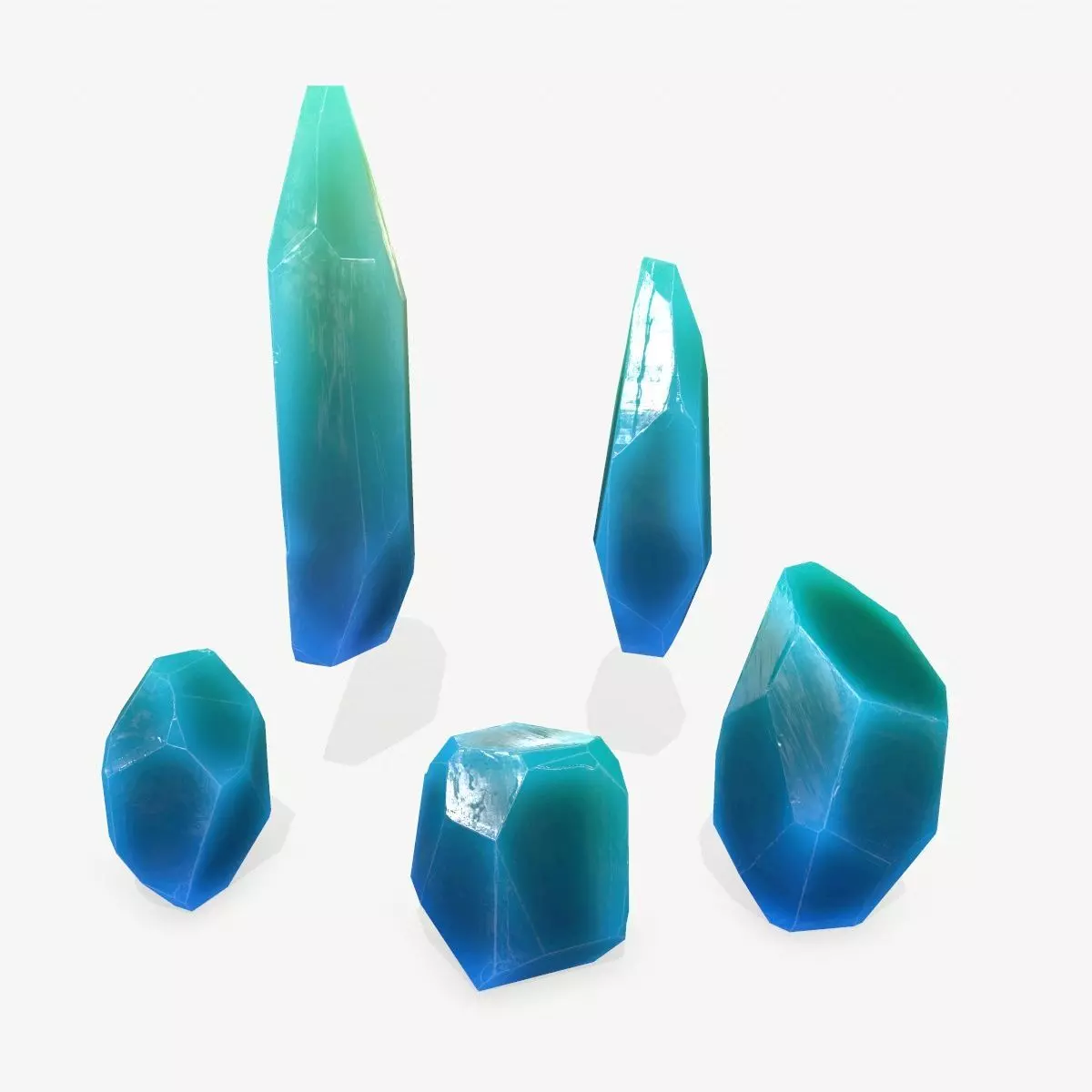 Crystal Set Low-poly 3D model_0