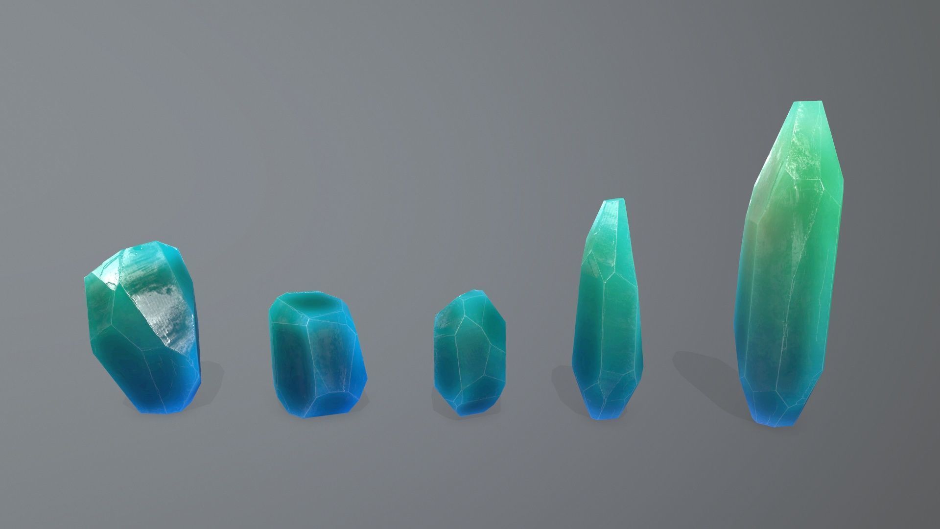 Crystal Set Low-poly 3D model_7