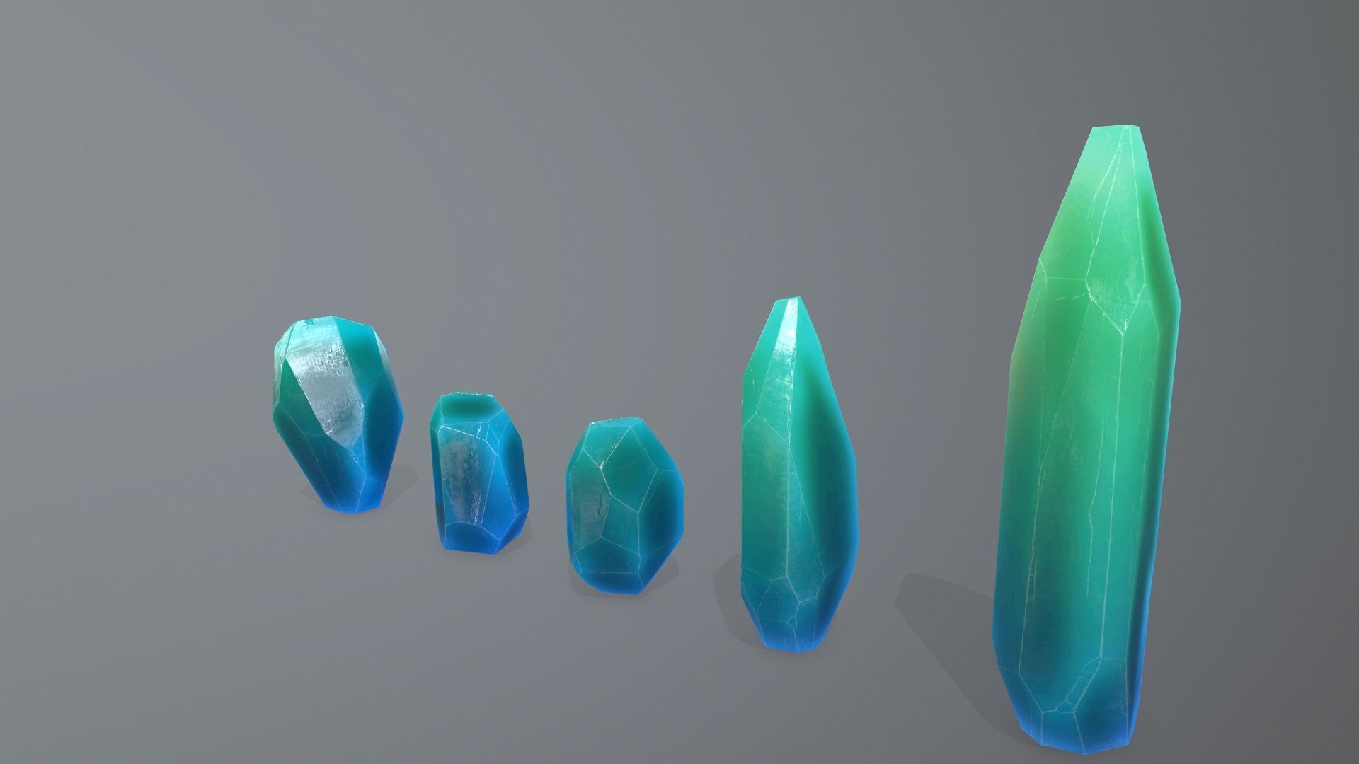 Crystal Set Low-poly 3D model_6