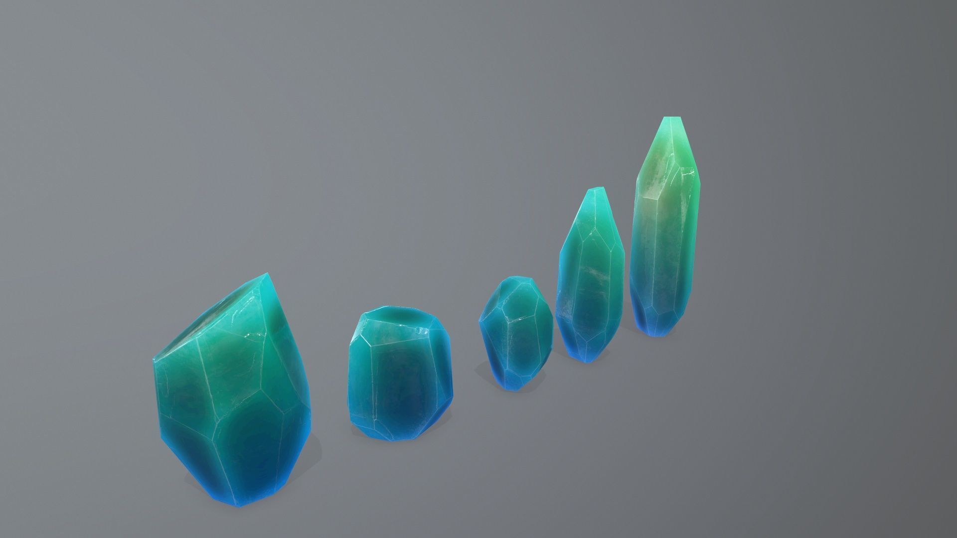 Crystal Set Low-poly 3D model_5