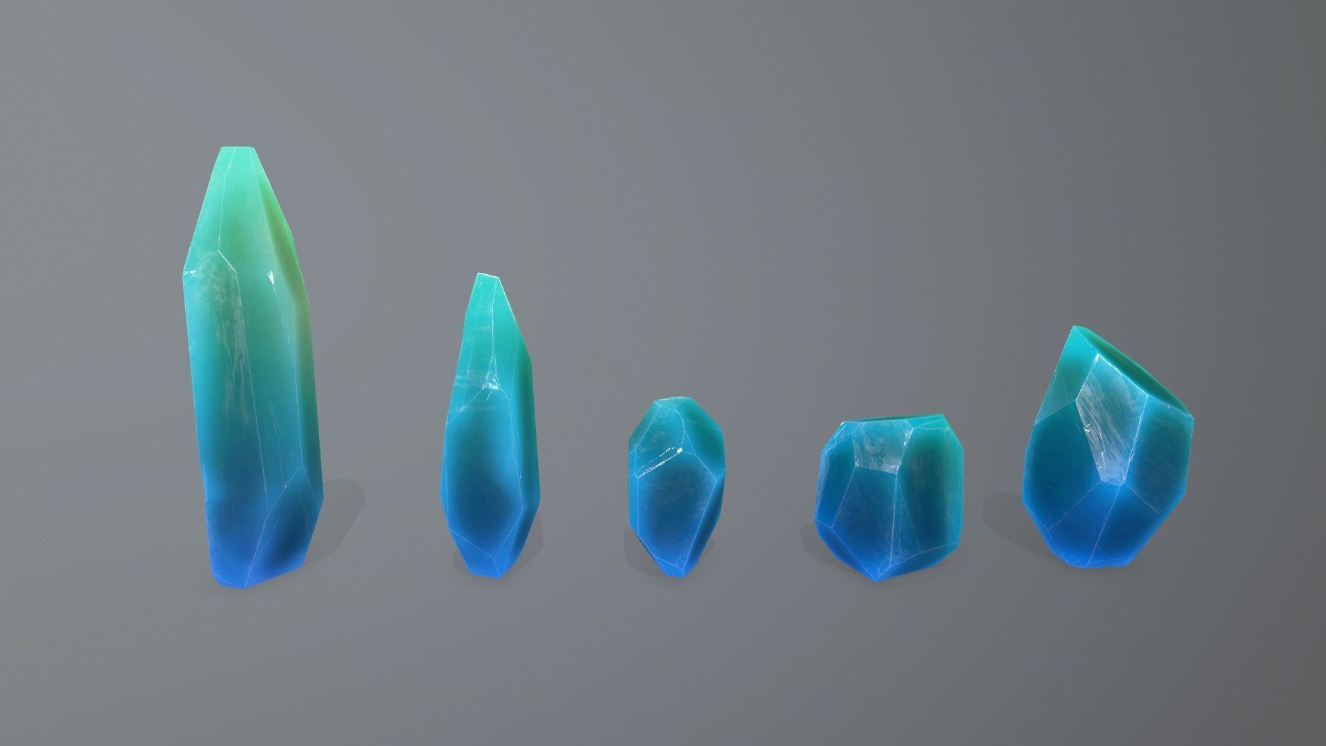 Crystal Set Low-poly 3D model_2