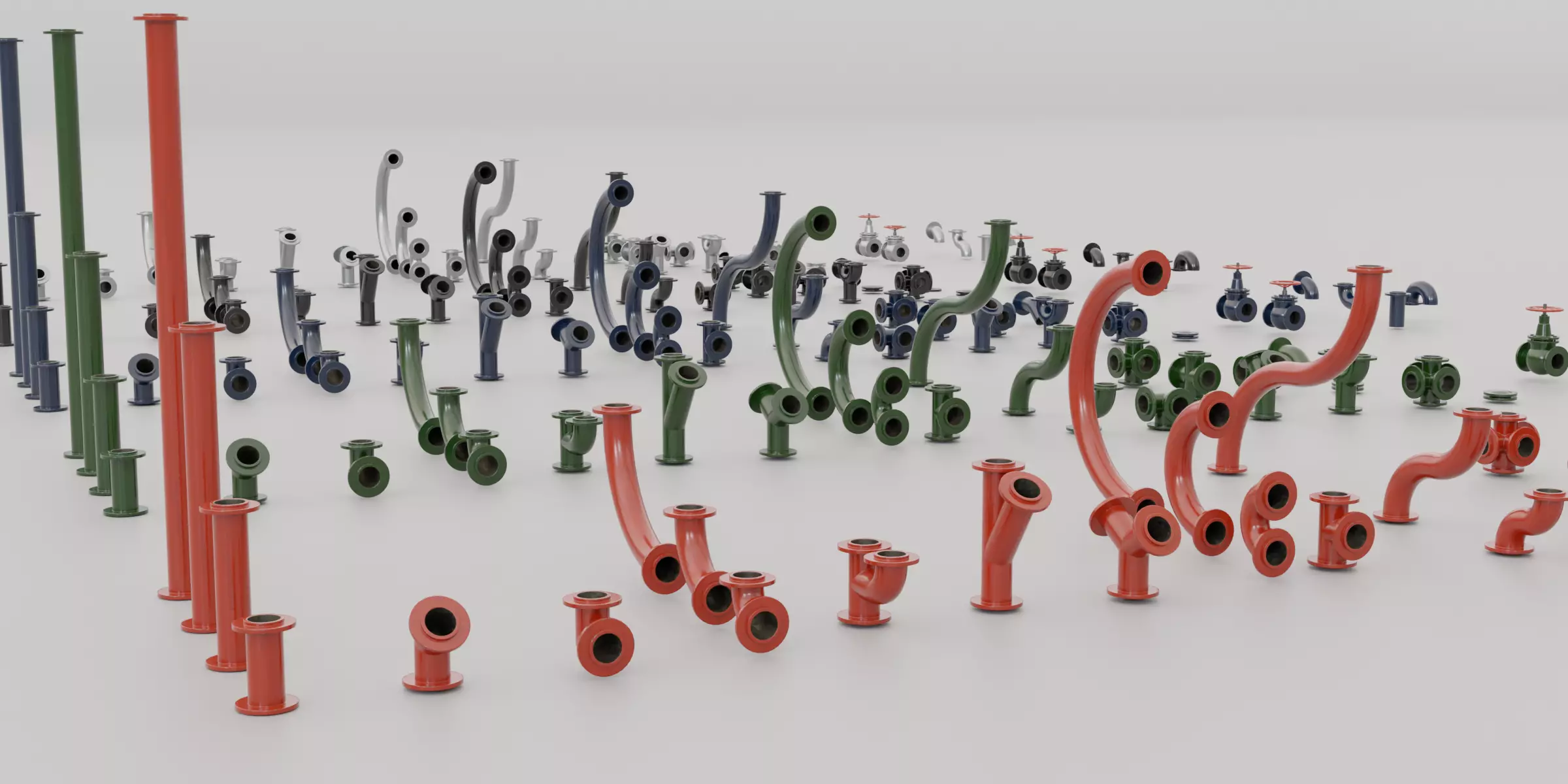 Iron Pipes Low-poly 3D model_0