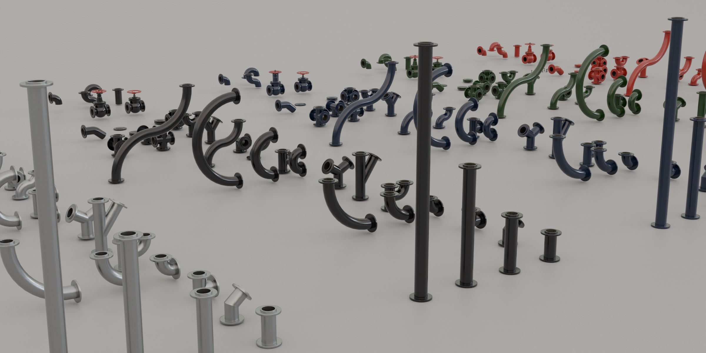 Iron Pipes Low-poly 3D model_58