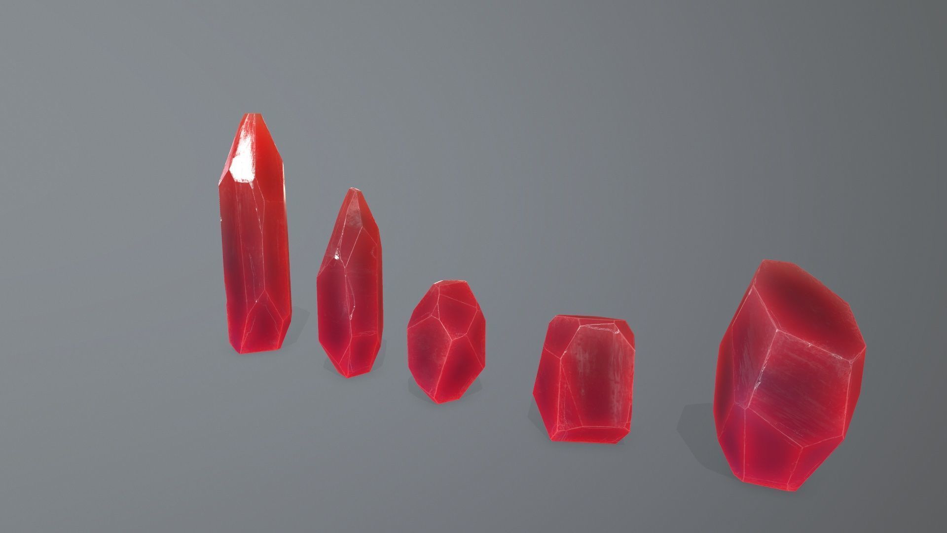 Crystal Set Low-poly 3D model_3