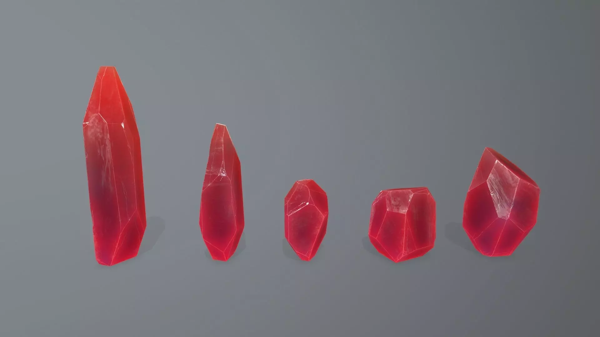 Crystal Set Low-poly 3D model_0