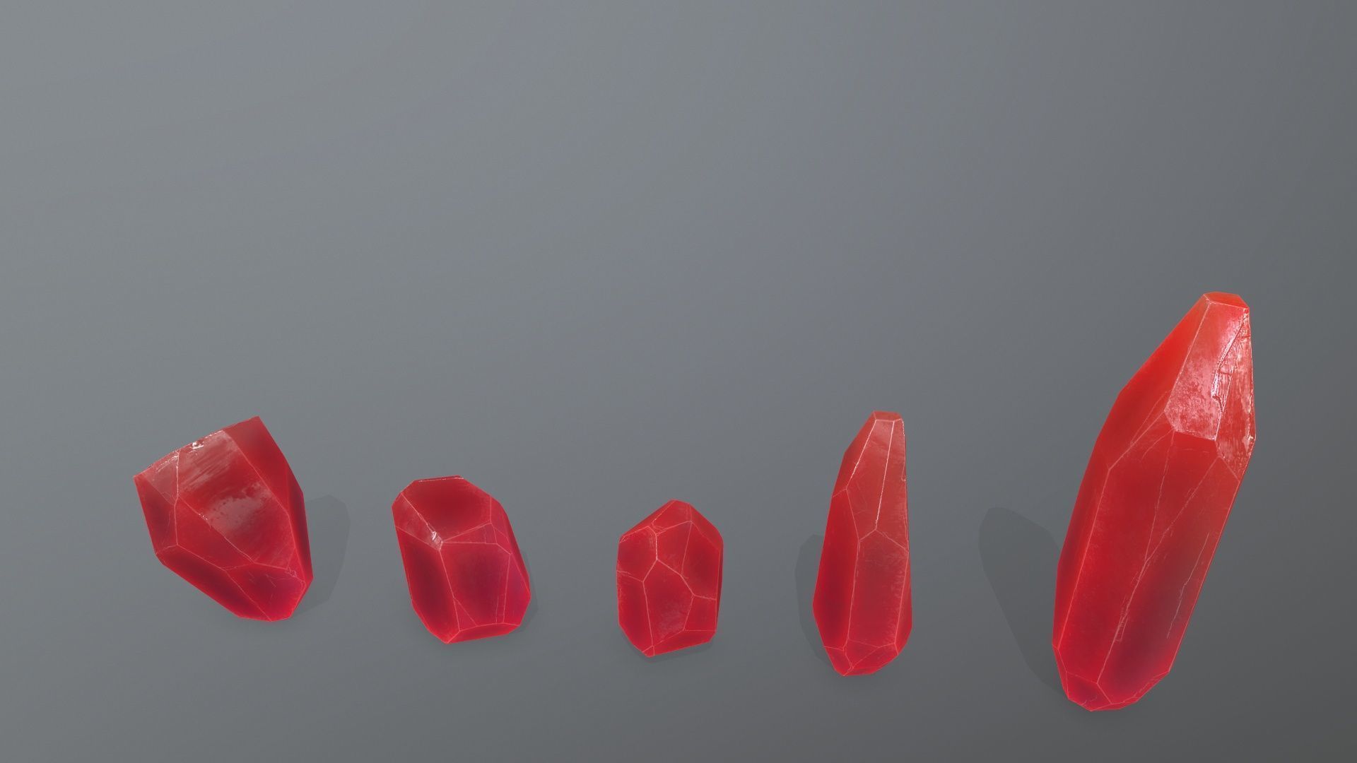 Crystal Set Low-poly 3D model_8