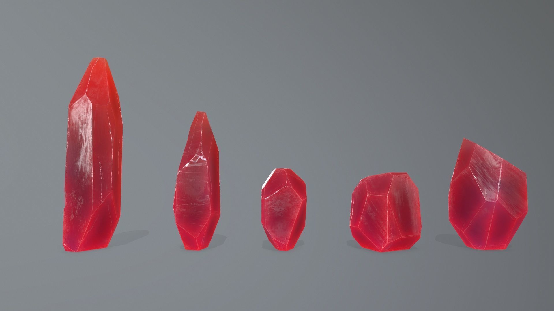 Crystal Set Low-poly 3D model_10