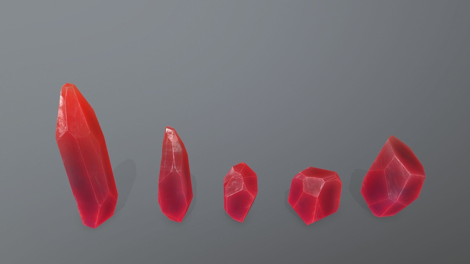 Crystal Set Low-poly 3D model_9