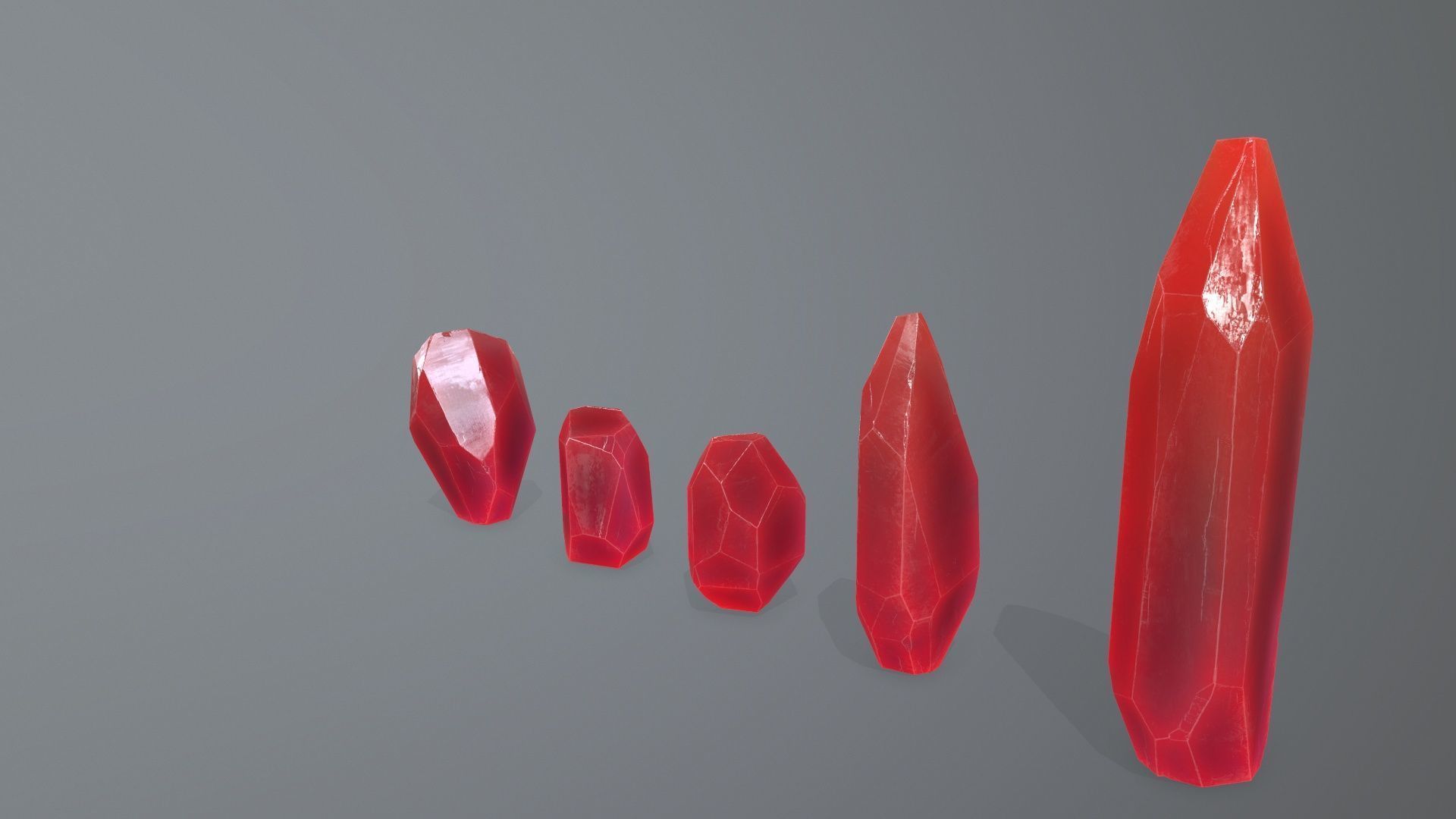 Crystal Set Low-poly 3D model_5
