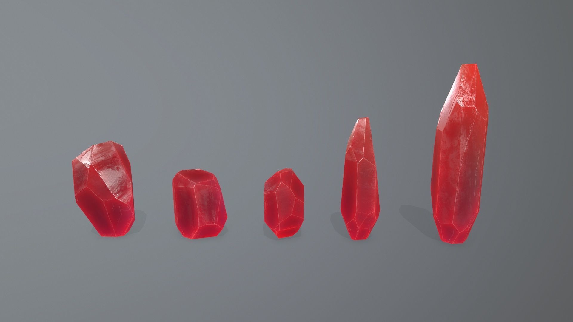 Crystal Set Low-poly 3D model_7