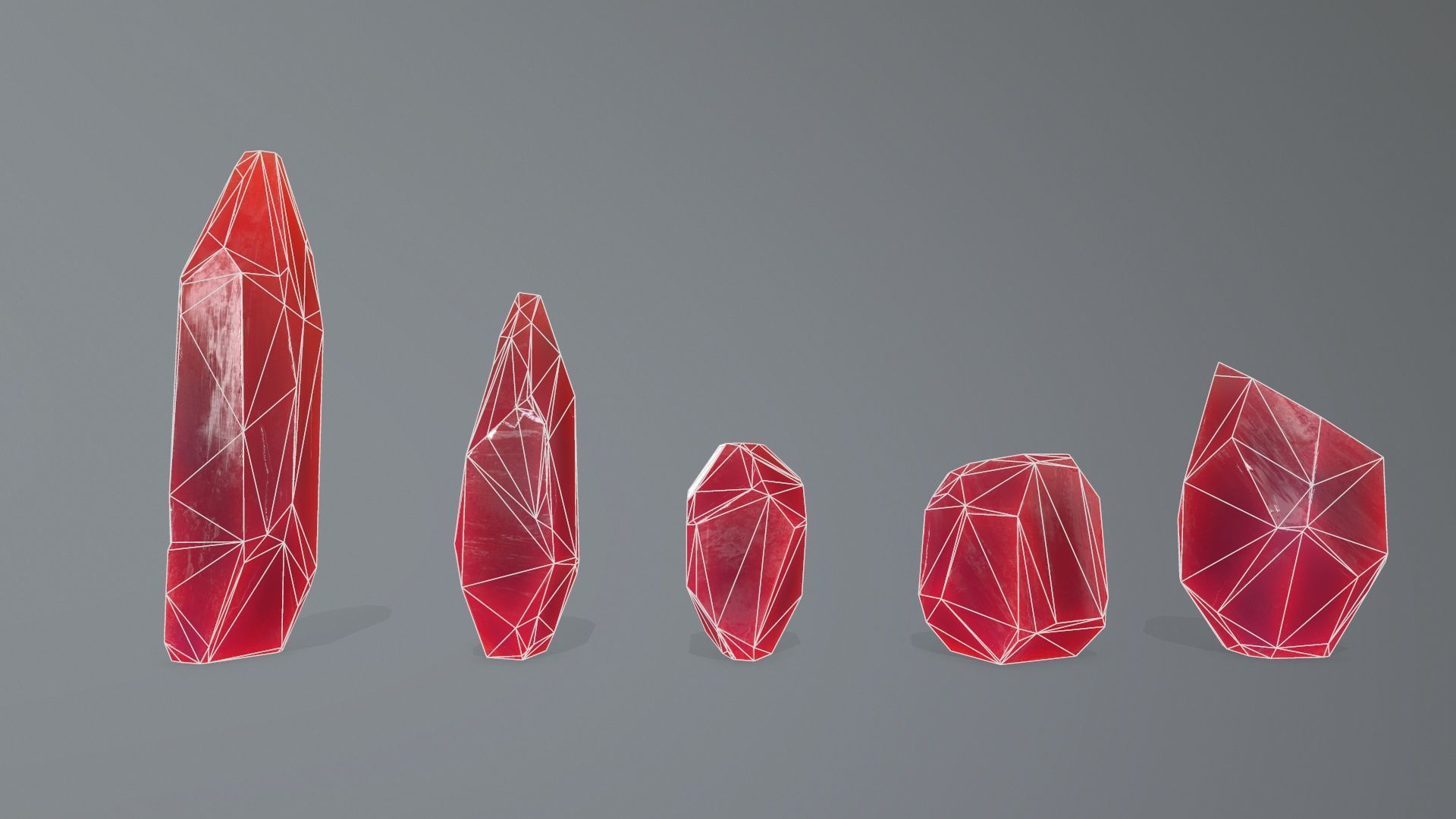 Crystal Set Low-poly 3D model_11