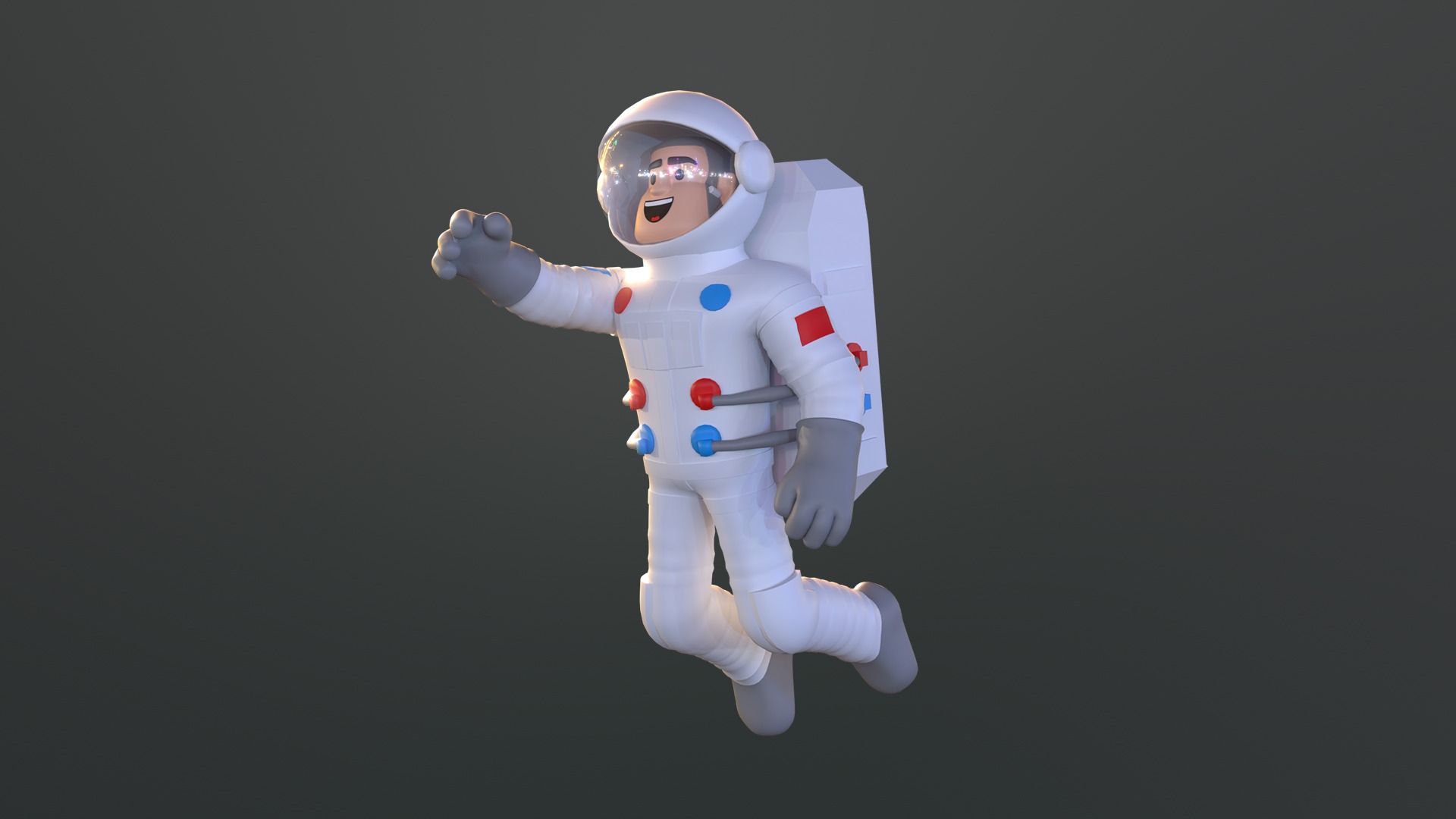 Minimal Astronaut Low-poly 3D model_1
