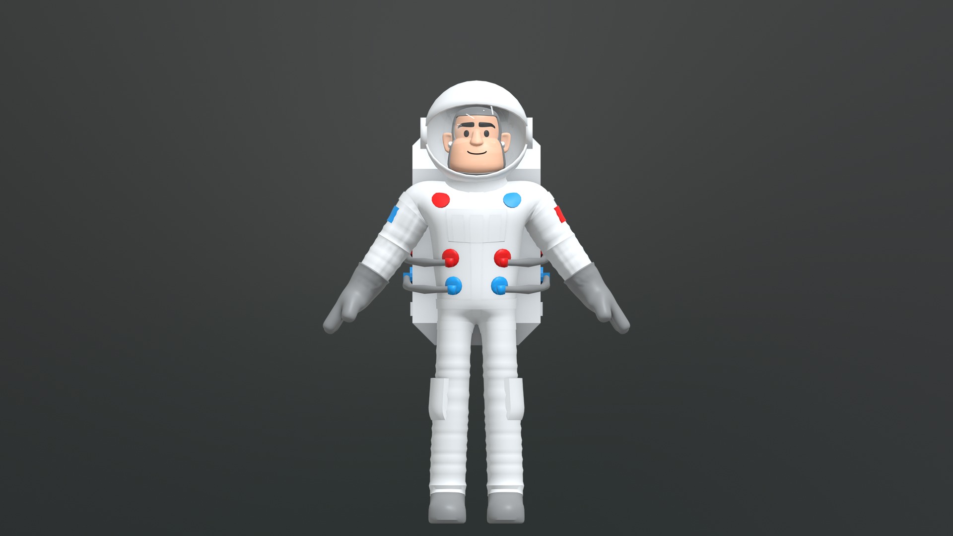 Minimal Astronaut Low-poly 3D model_13