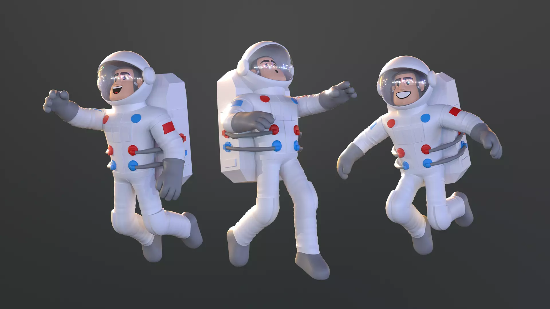 Minimal Astronaut Low-poly 3D model_0