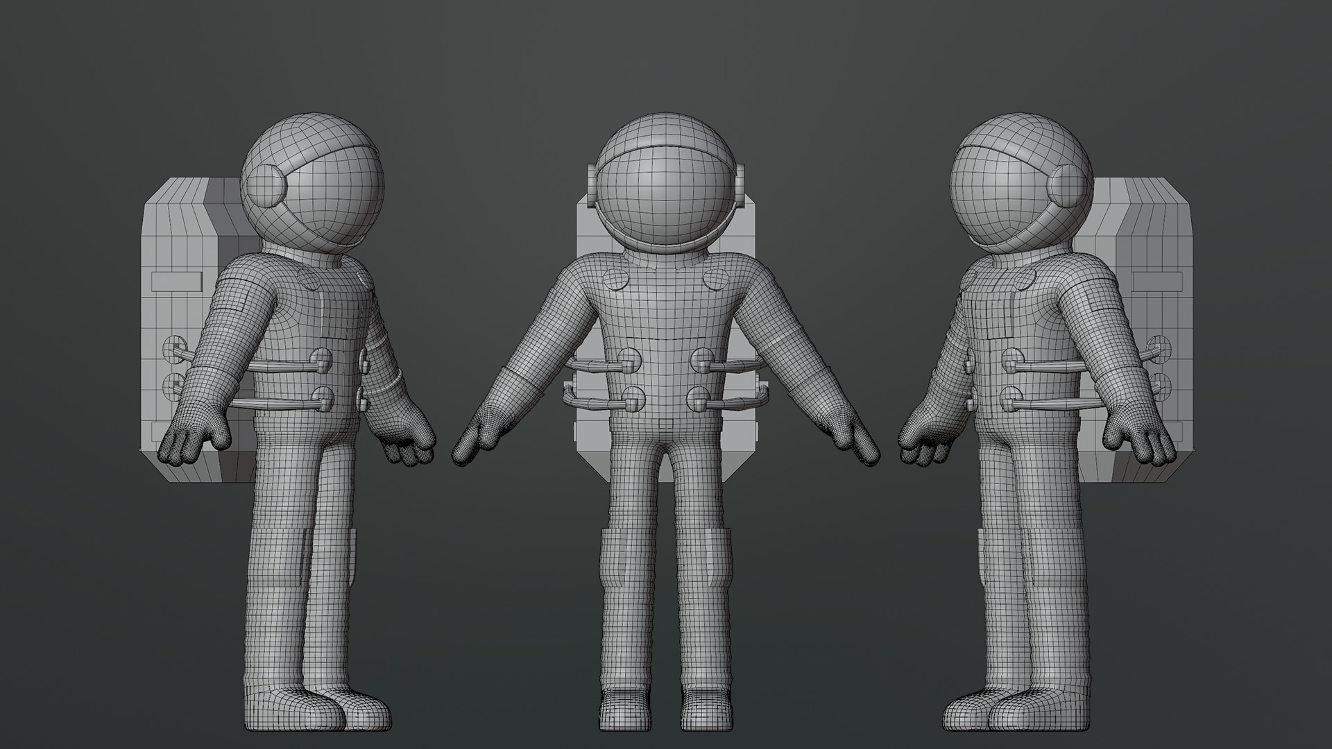 Minimal Astronaut Low-poly 3D model_7