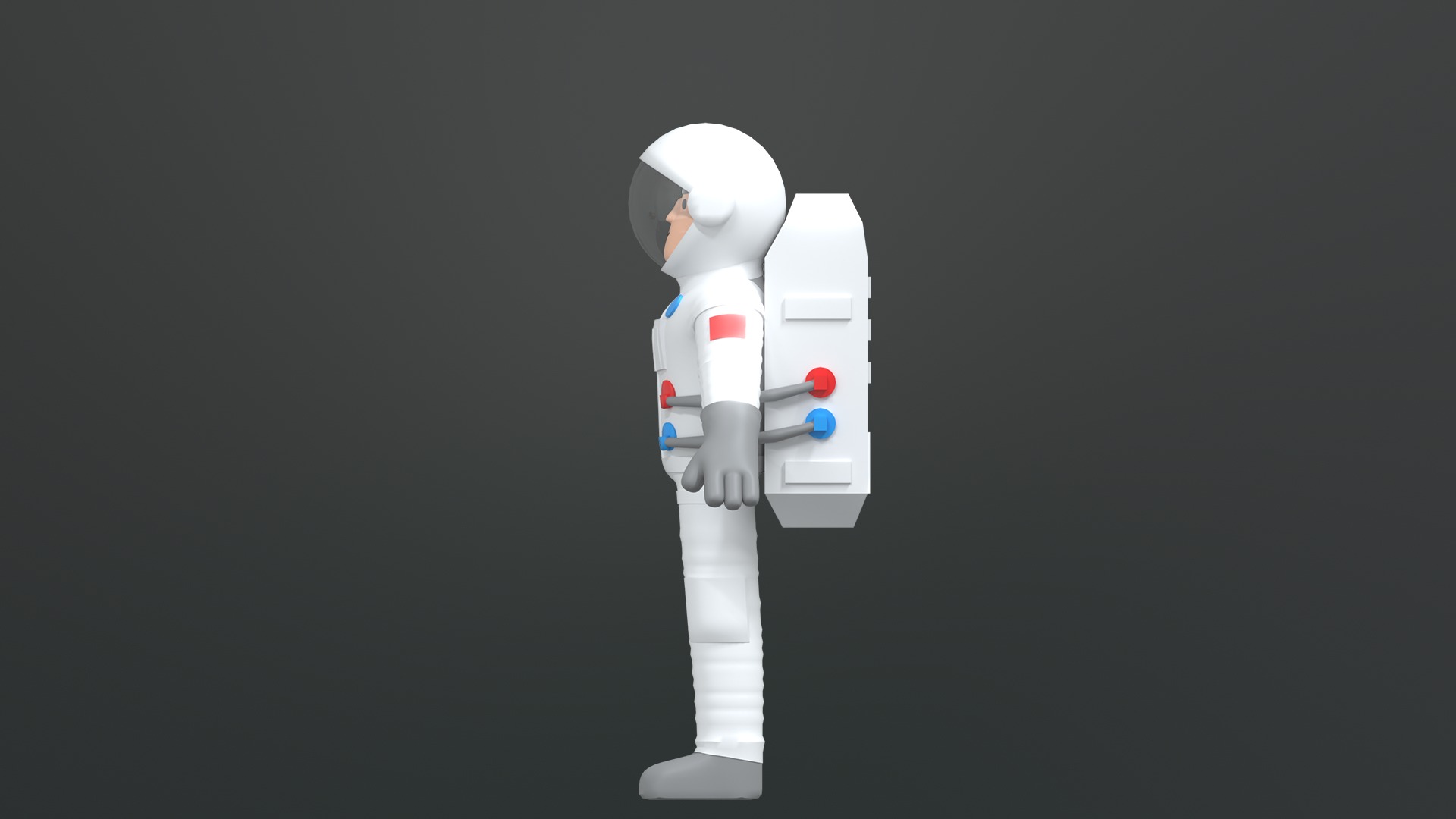 Minimal Astronaut Low-poly 3D model_12