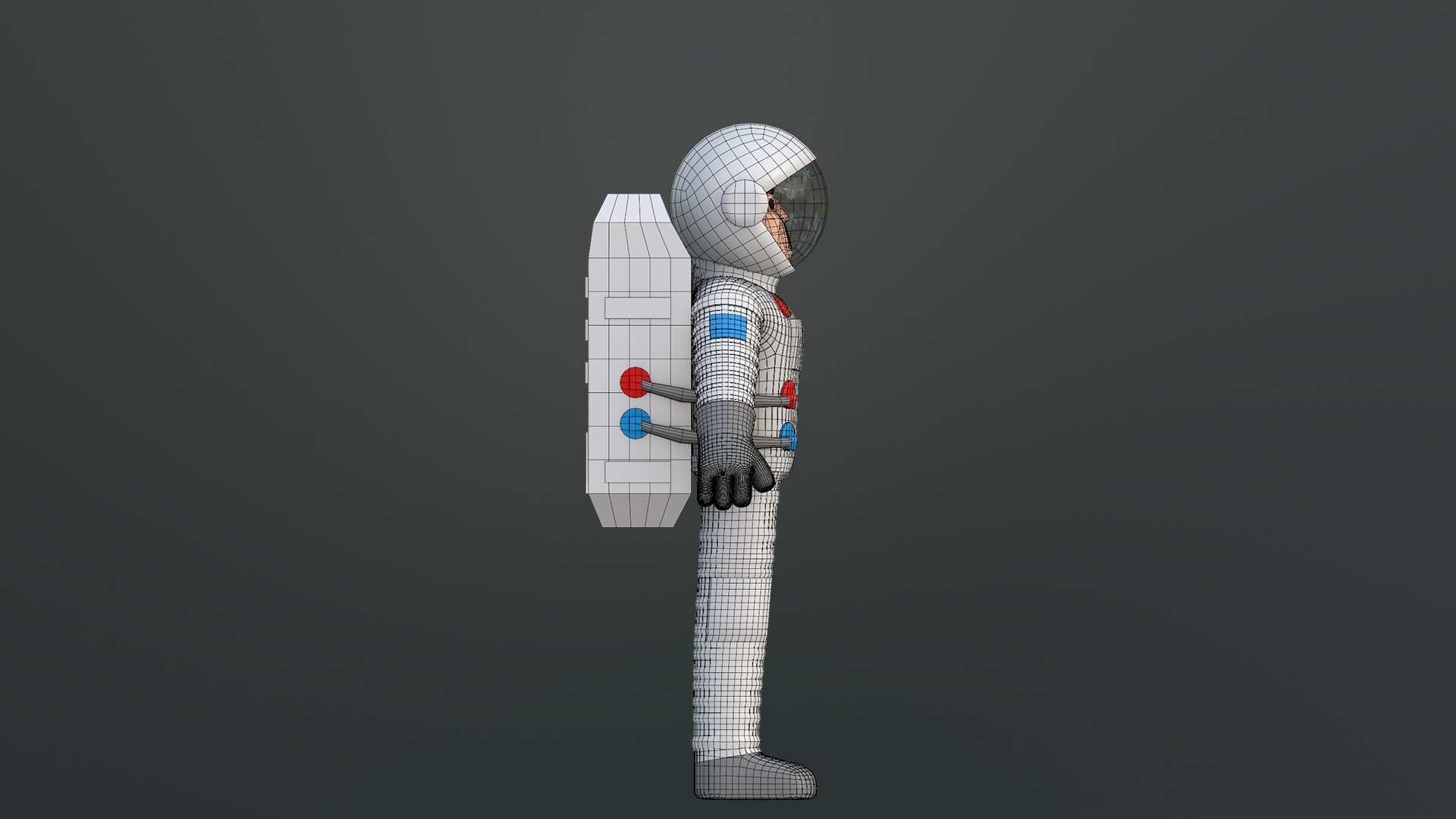 Minimal Astronaut Low-poly 3D model_26