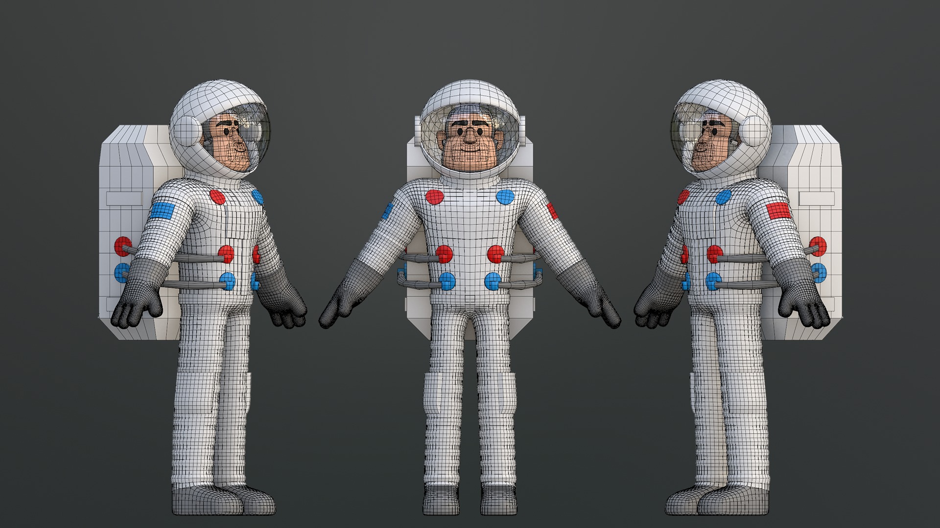 Minimal Astronaut Low-poly 3D model_8