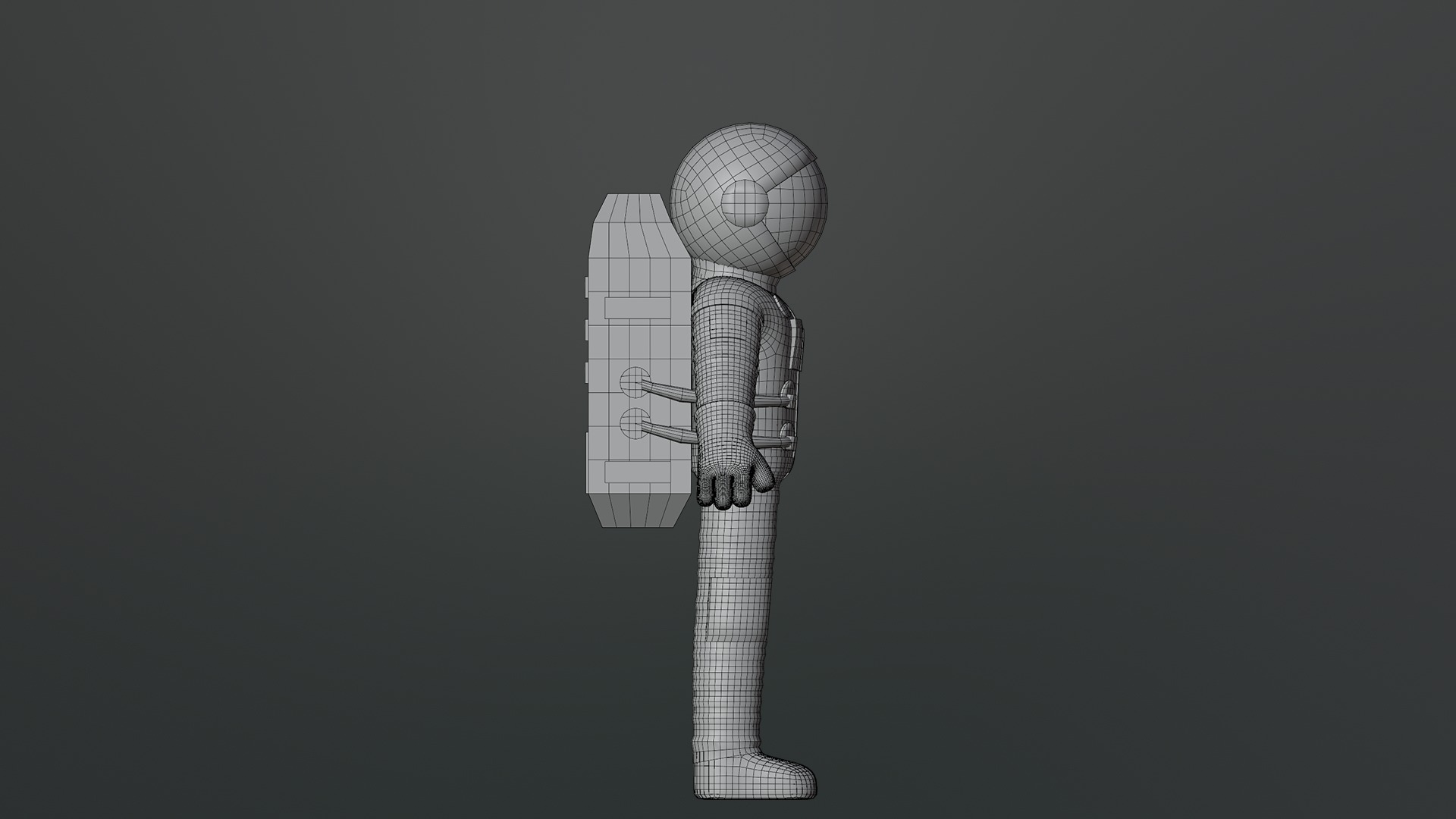 Minimal Astronaut Low-poly 3D model_22