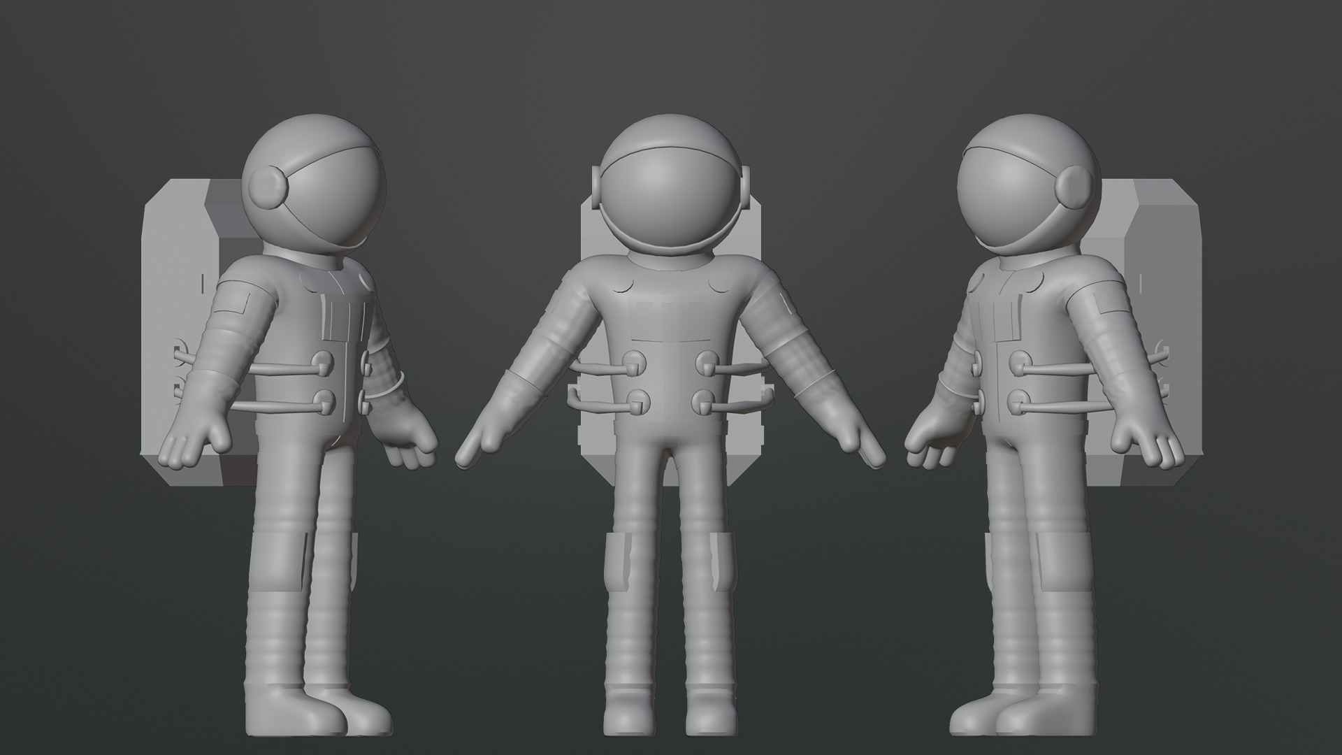 Minimal Astronaut Low-poly 3D model_6