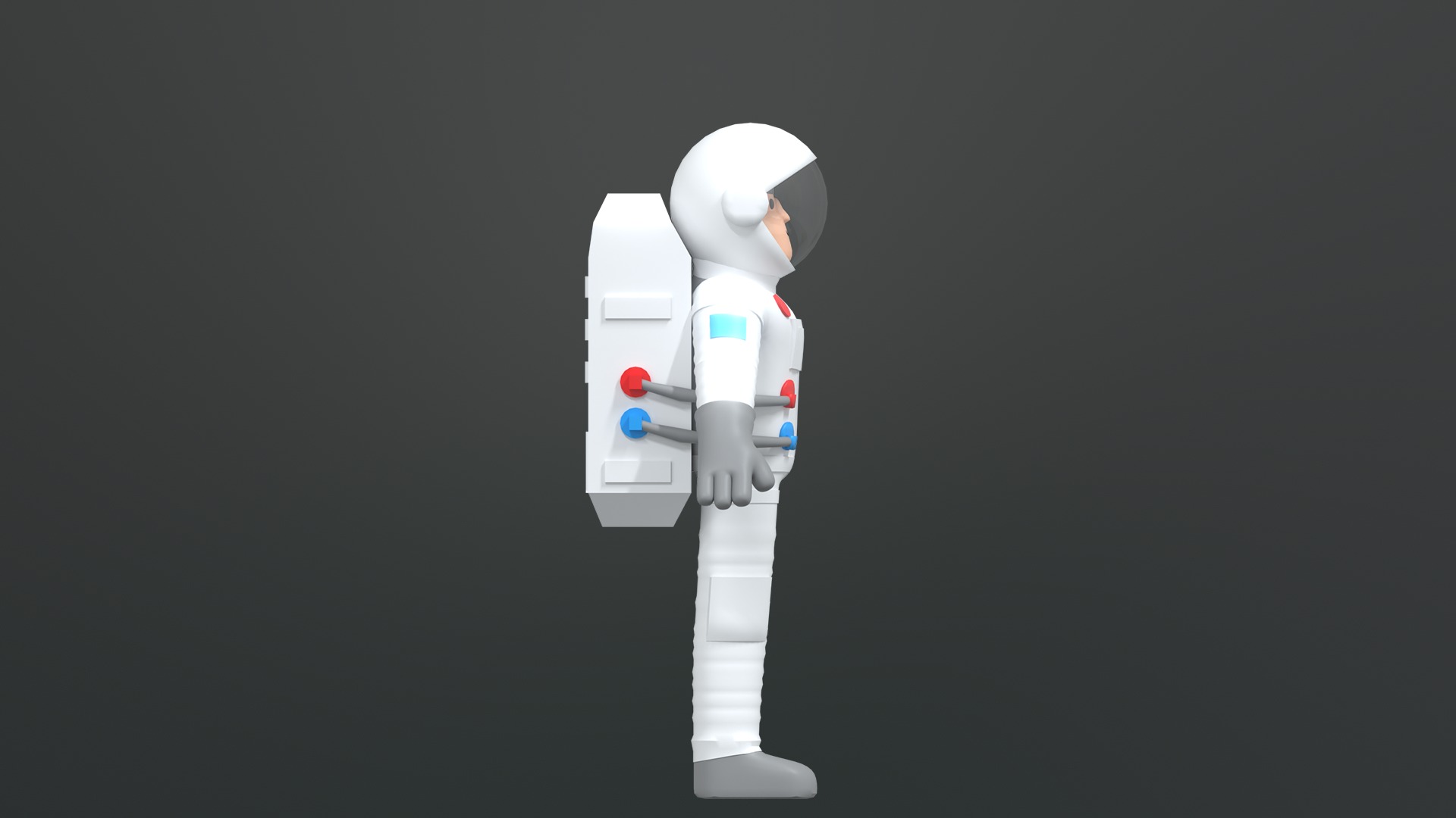 Minimal Astronaut Low-poly 3D model_10
