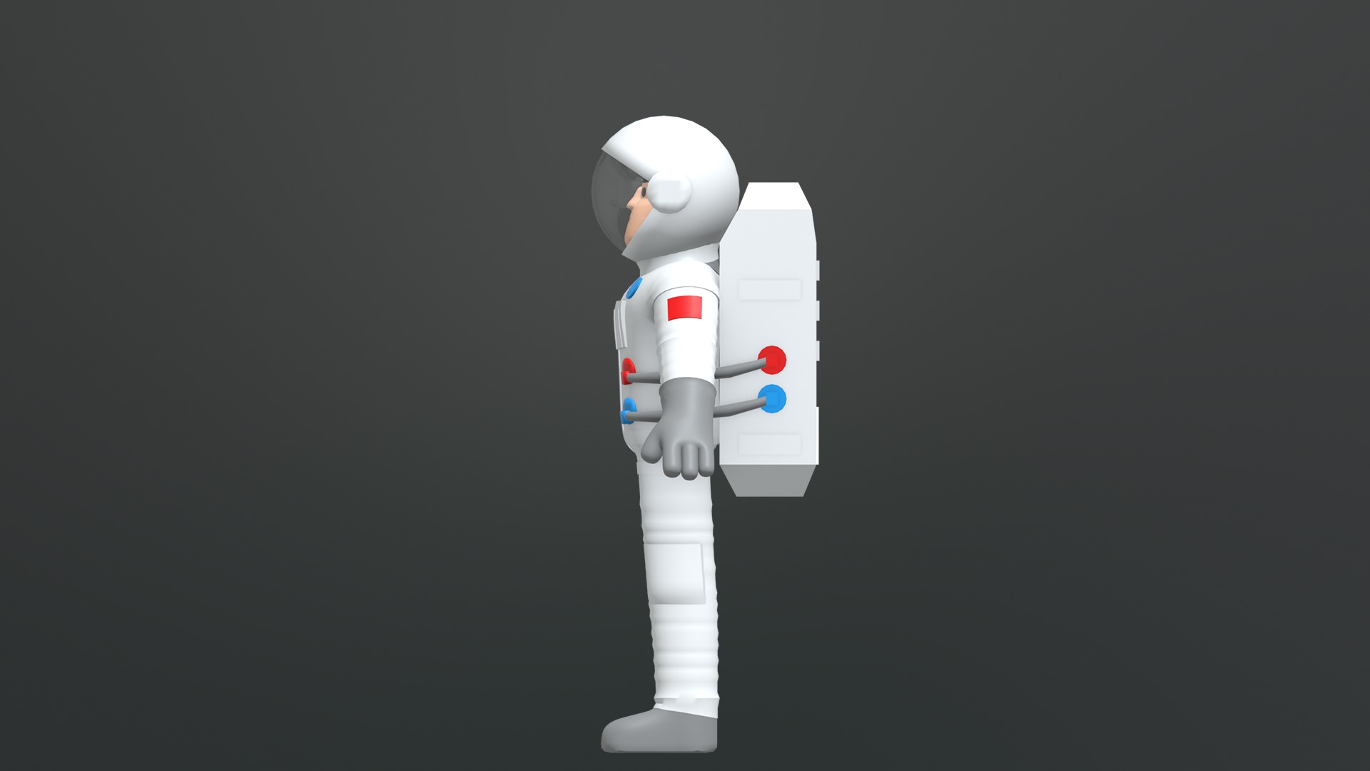 Minimal Astronaut Low-poly 3D model_16