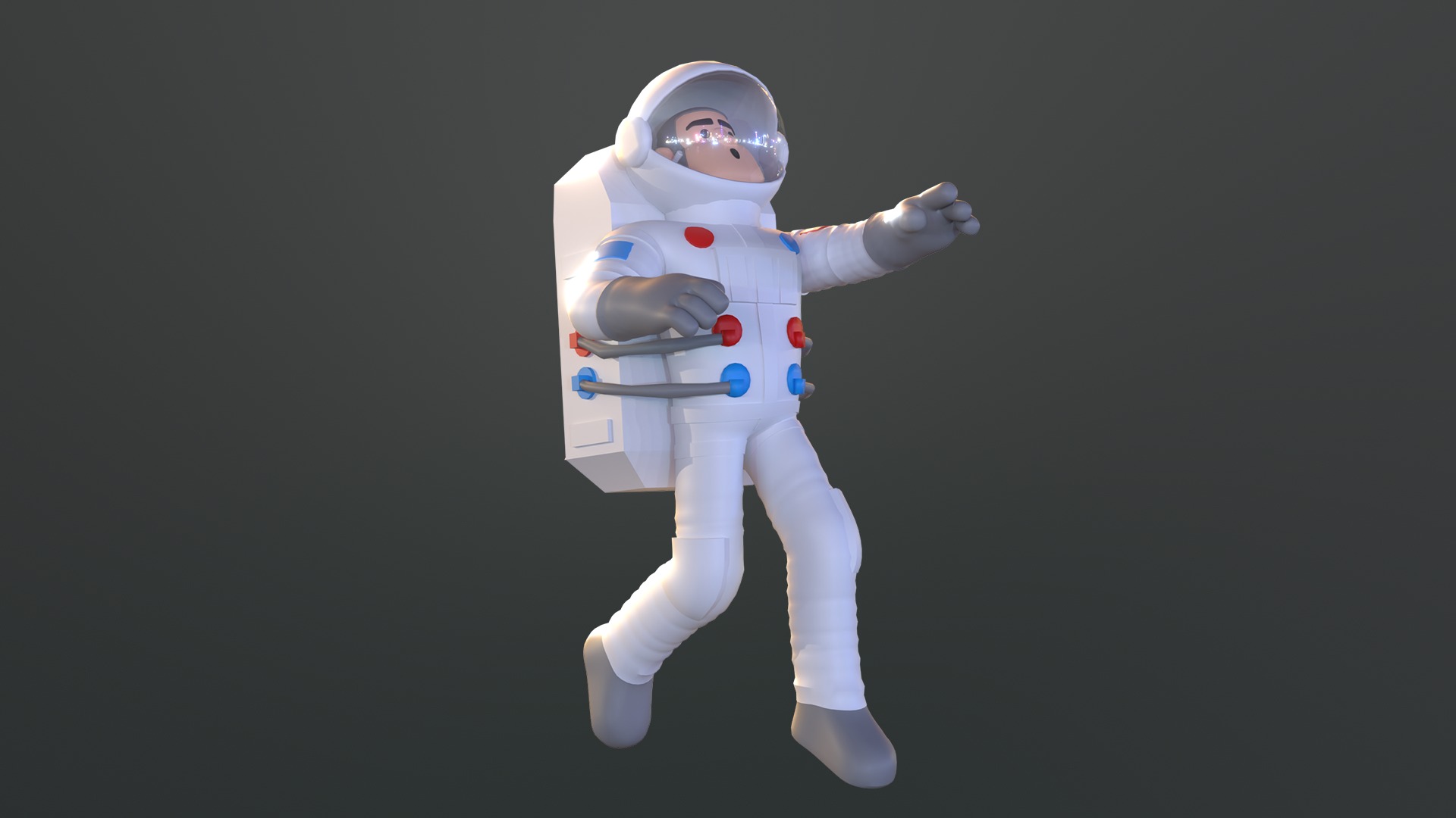 Minimal Astronaut Low-poly 3D model_3
