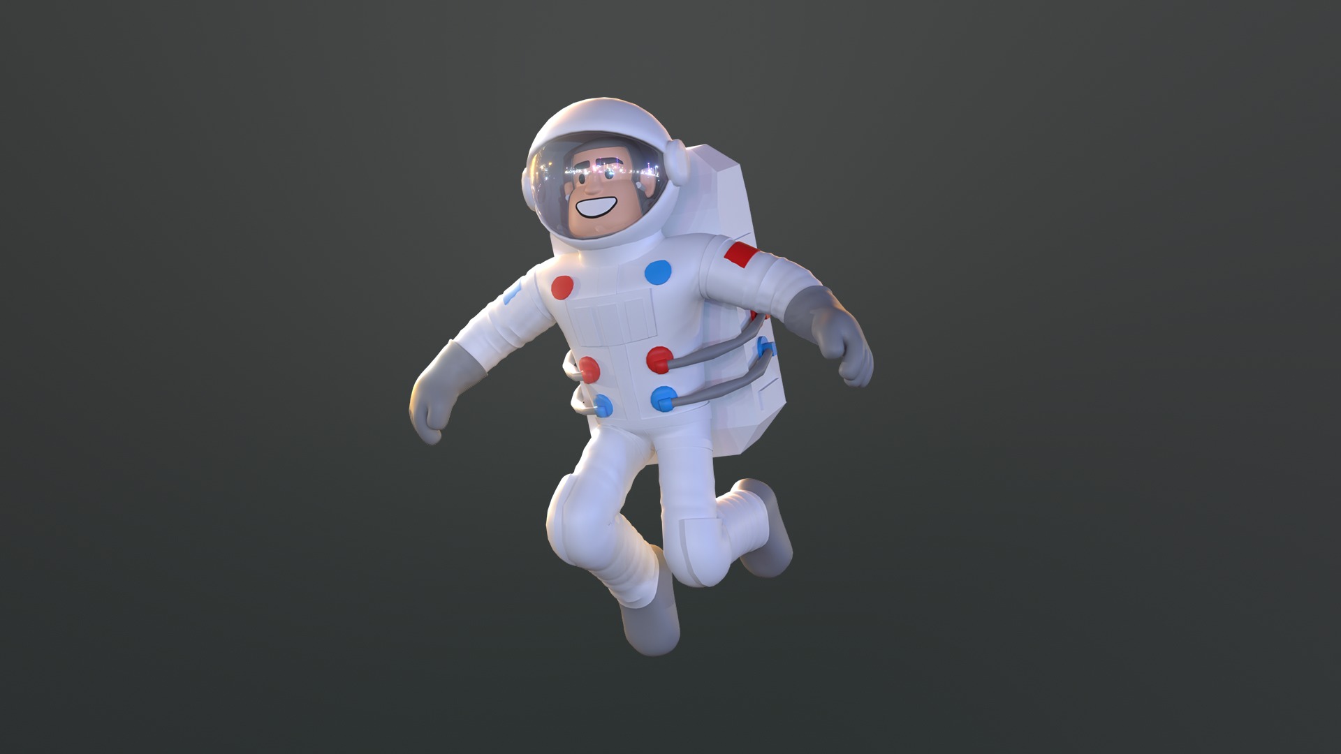 Minimal Astronaut Low-poly 3D model_2