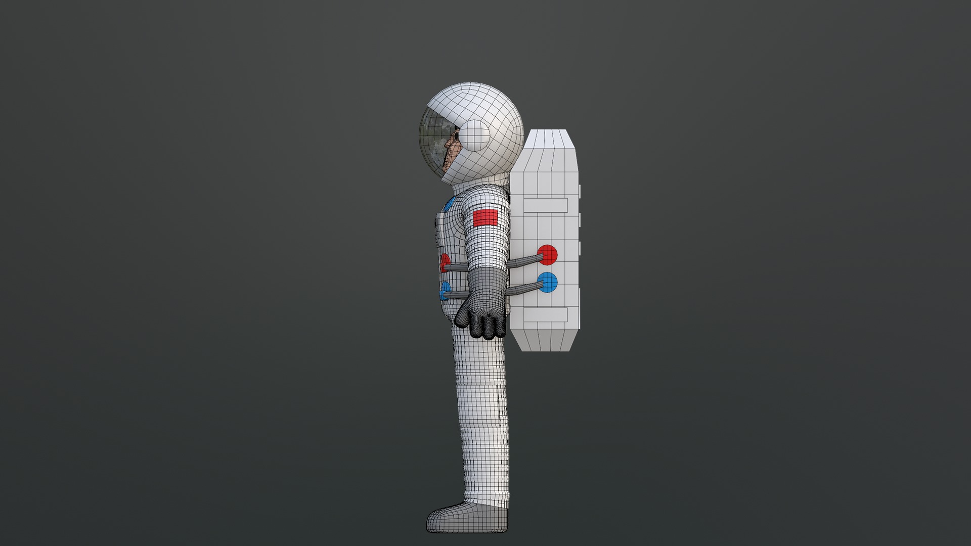 Minimal Astronaut Low-poly 3D model_28