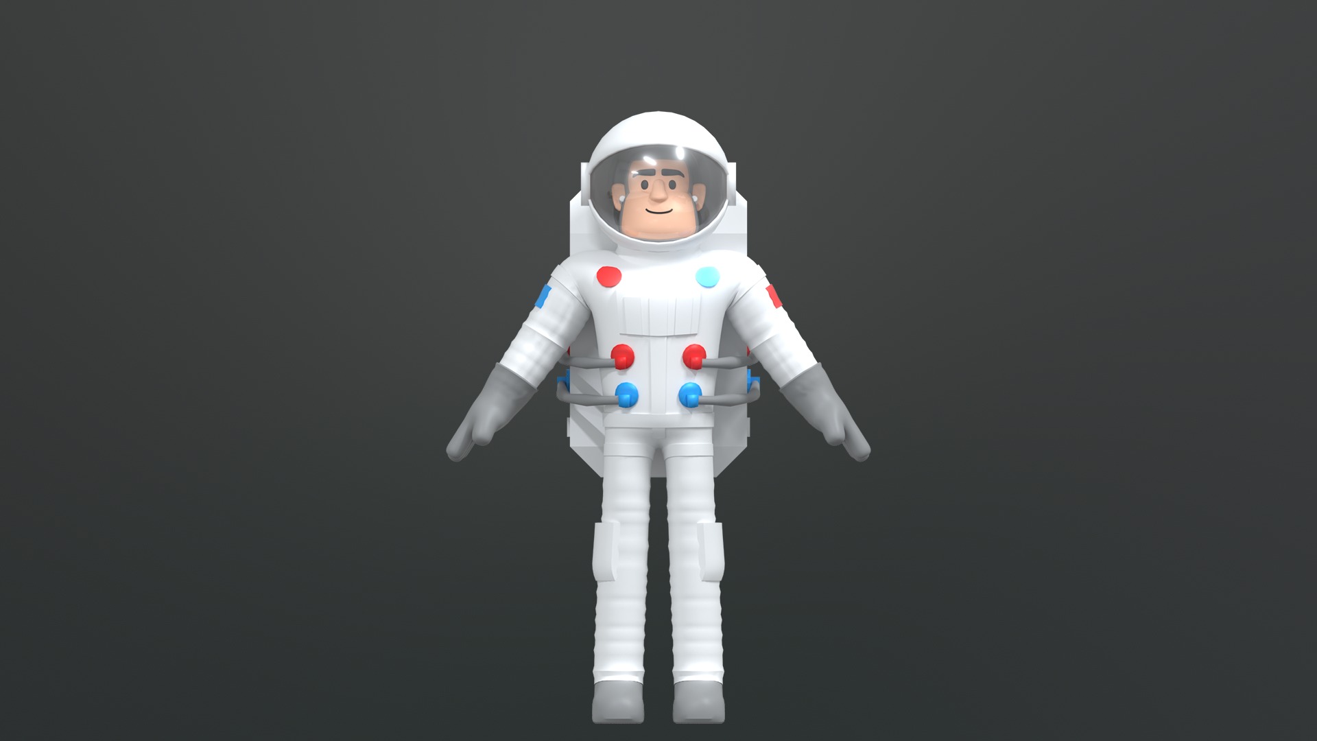 Minimal Astronaut Low-poly 3D model_9
