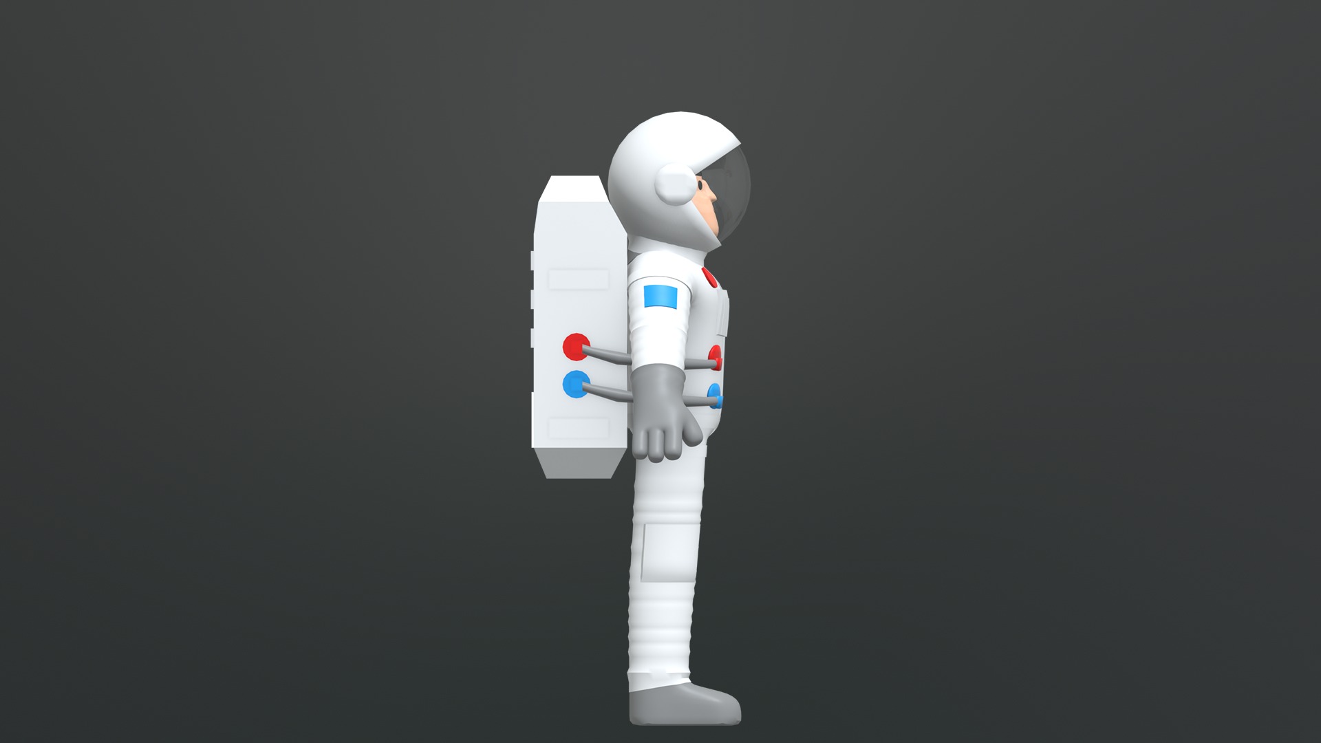 Minimal Astronaut Low-poly 3D model_14