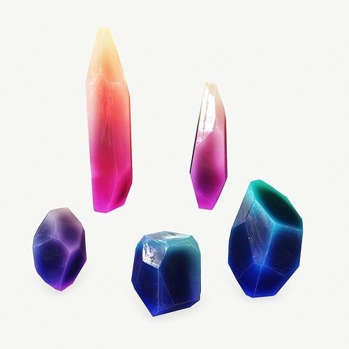 Crystal Set Low-poly 3D model