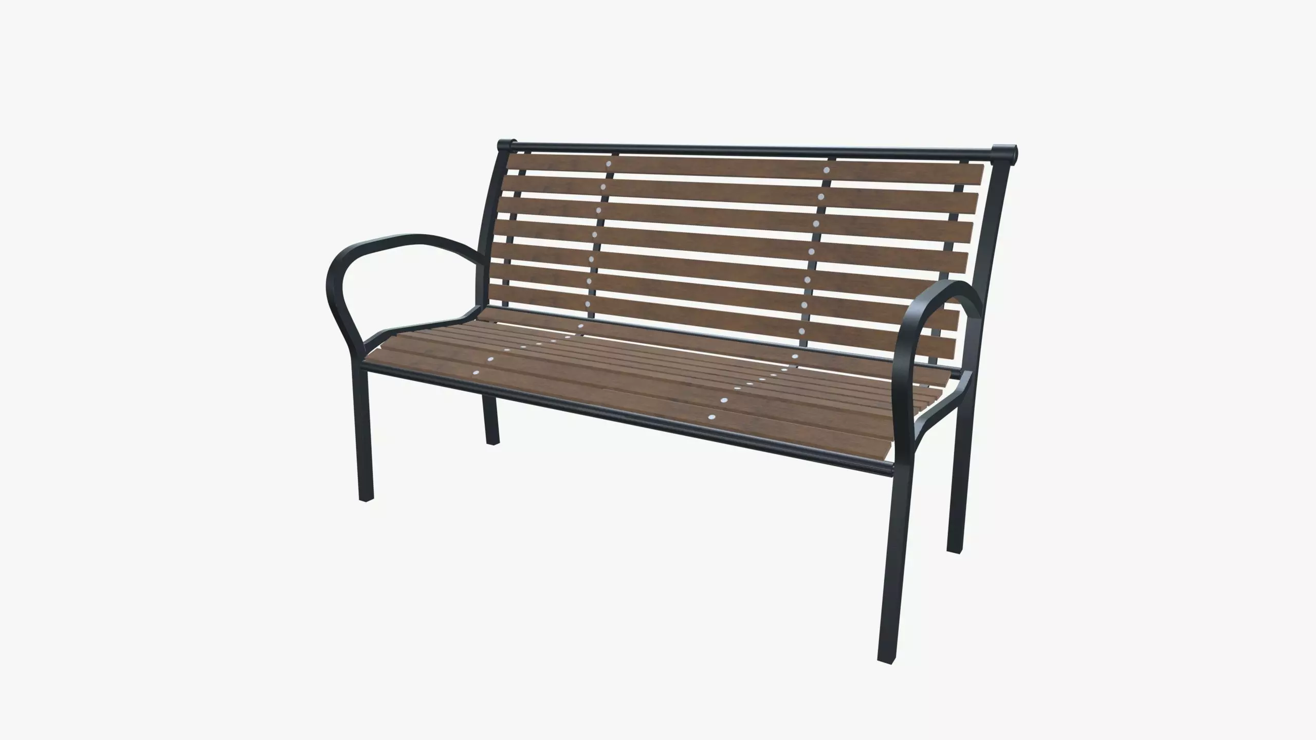 Park Bench Low-poly 3D model_0