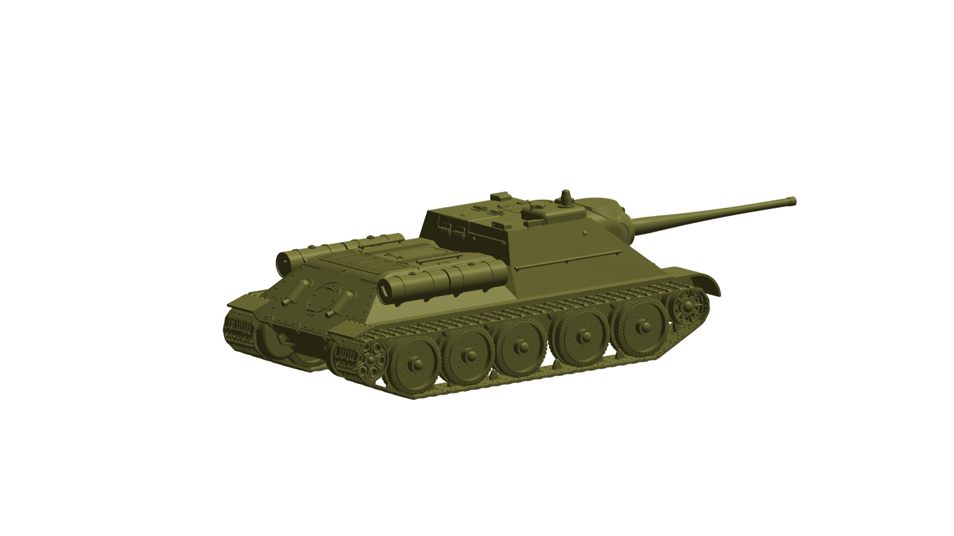 SU-85 self-propelled gun 3D model_1