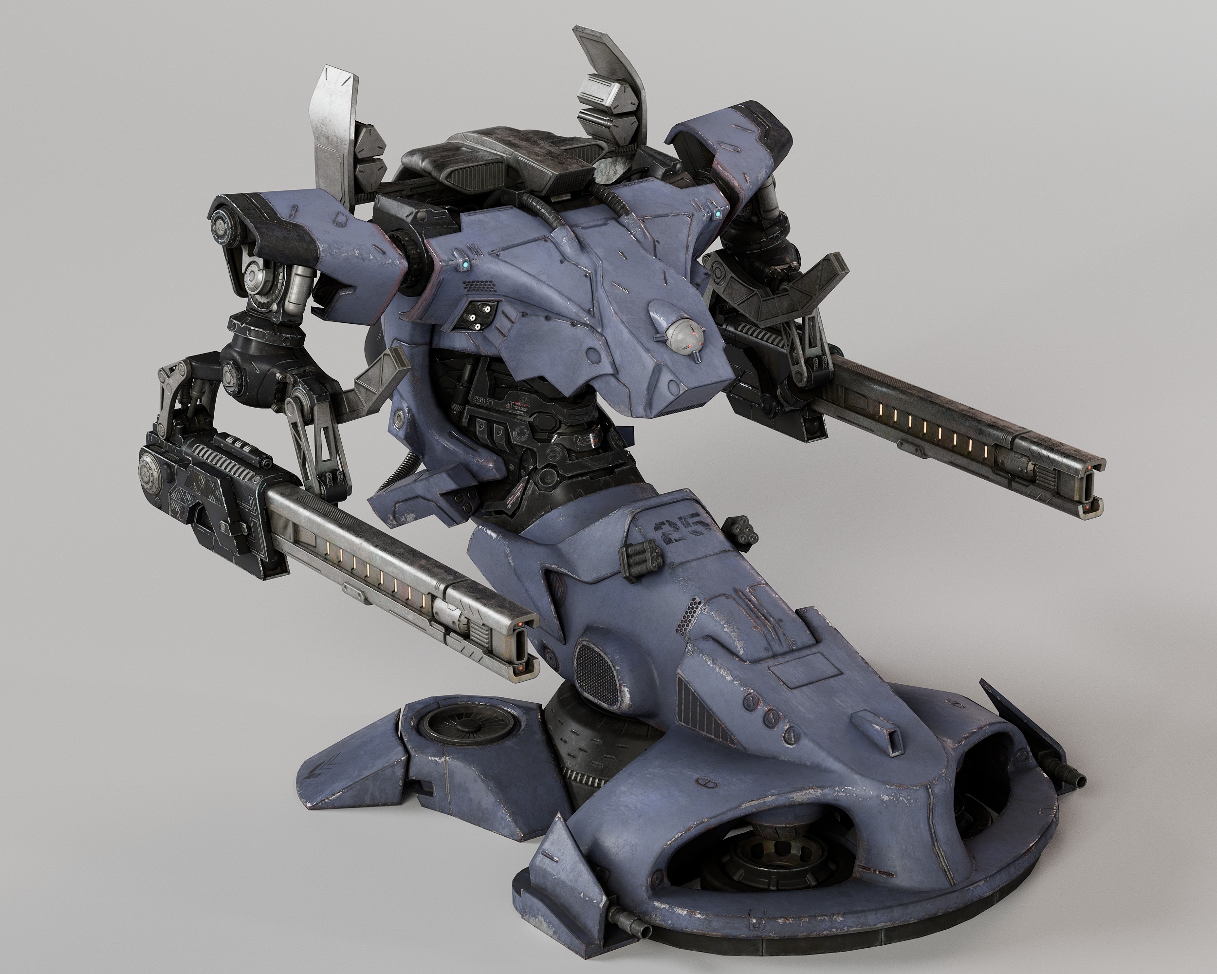 Hover Mech Low-poly 3D model_2