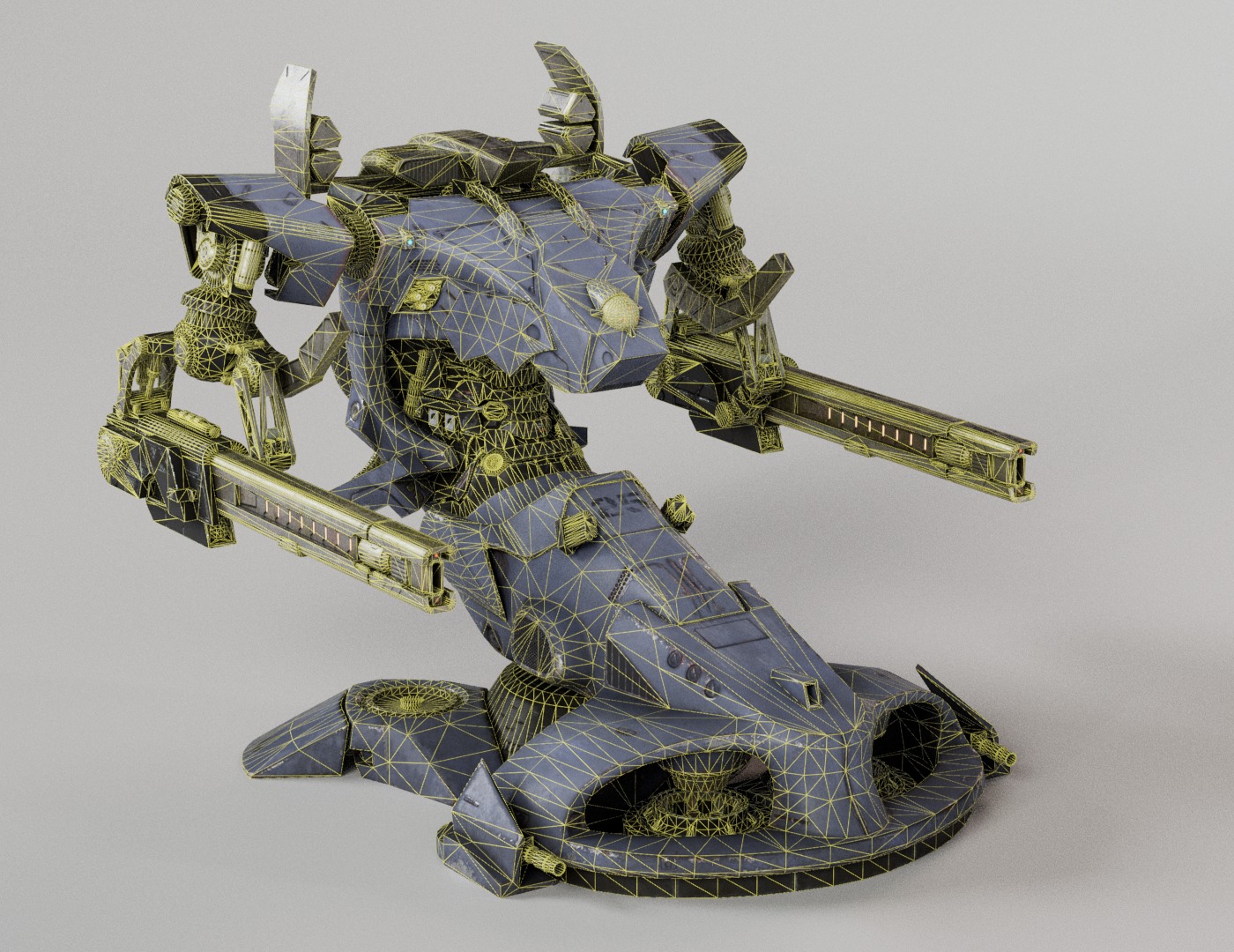 Hover Mech Low-poly 3D model_5