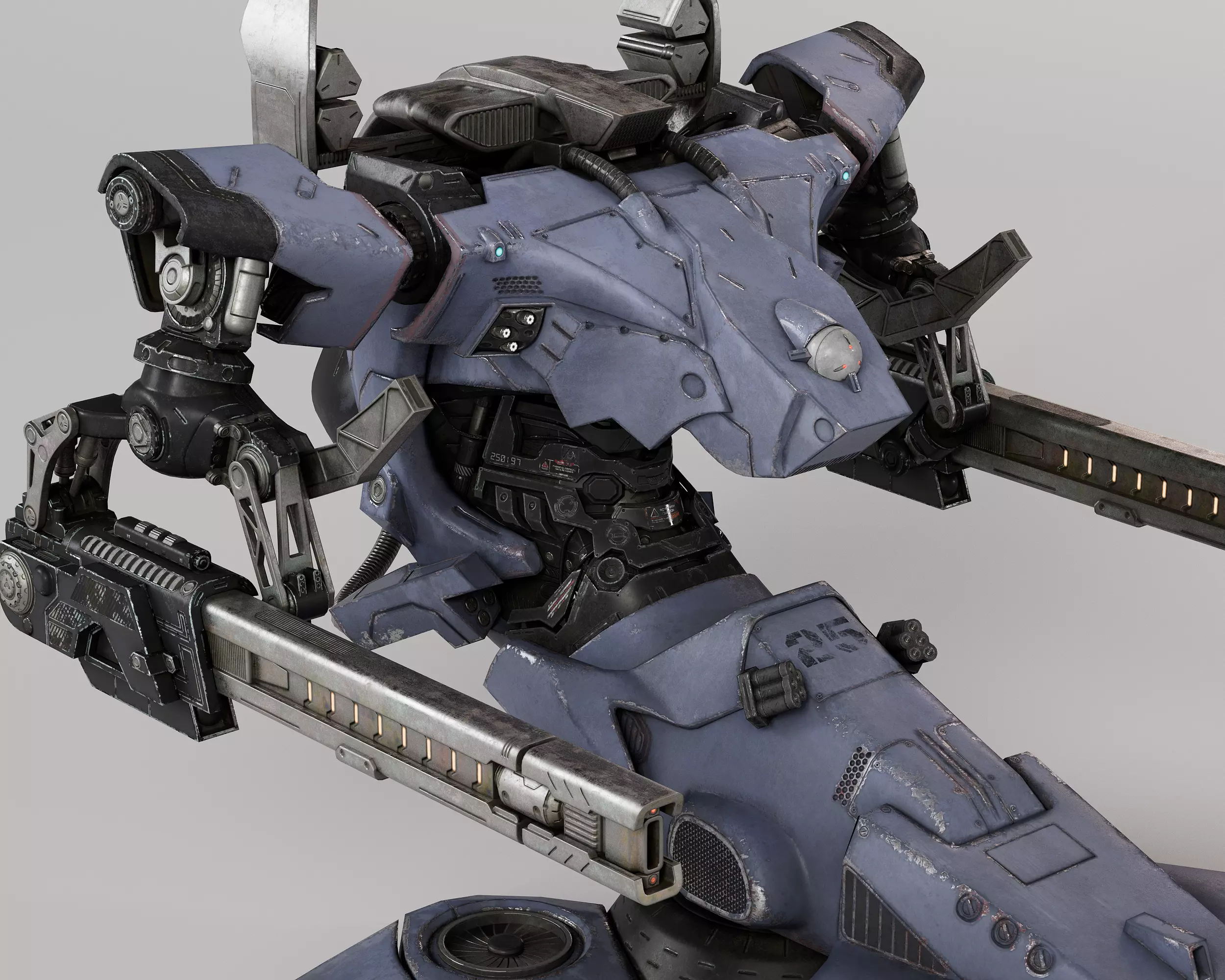 Hover Mech Low-poly 3D model_0