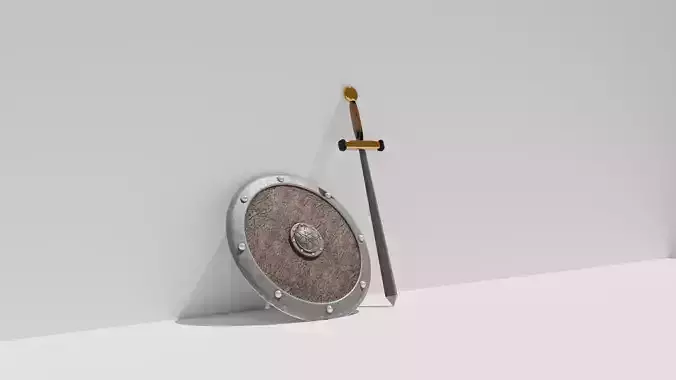 Sword and shield model for blender