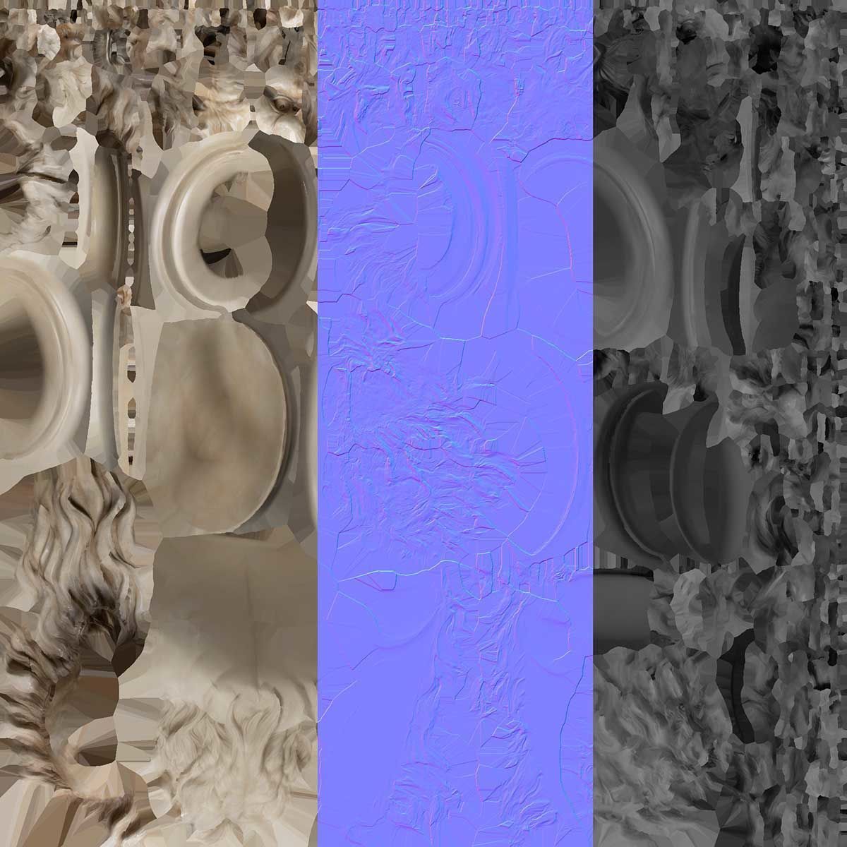 Lion Head Sculpture Animal Statue 3D model_5