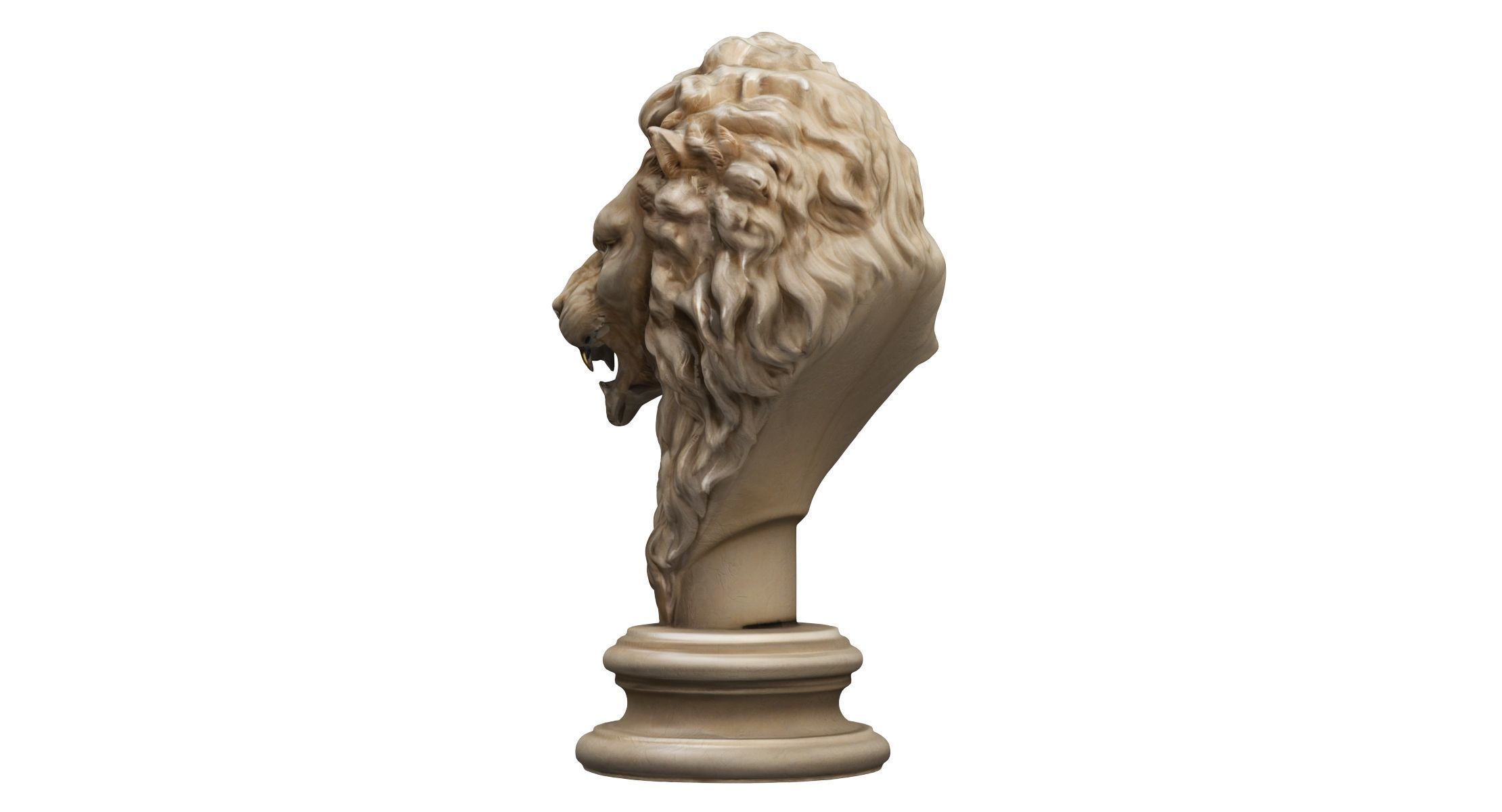 Lion Head Sculpture Animal Statue 3D model_4
