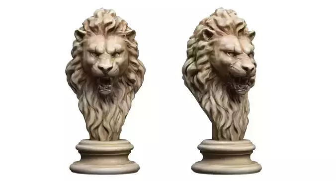 Lion Head Sculpture Animal Statue